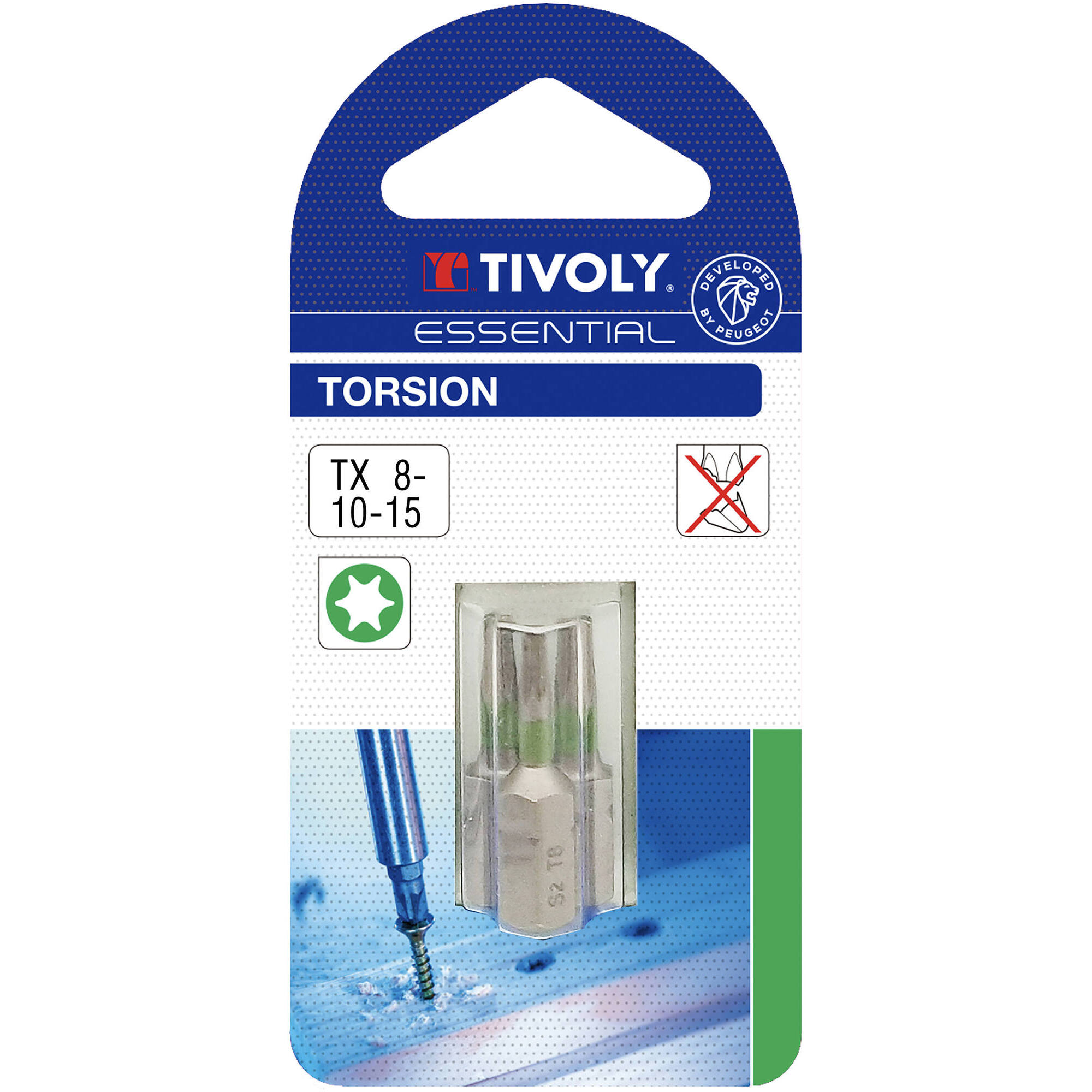 Punta de atornillar -Torsión -Para tornillo Torx (Blíster) N°: N8-10-15 / L: 25