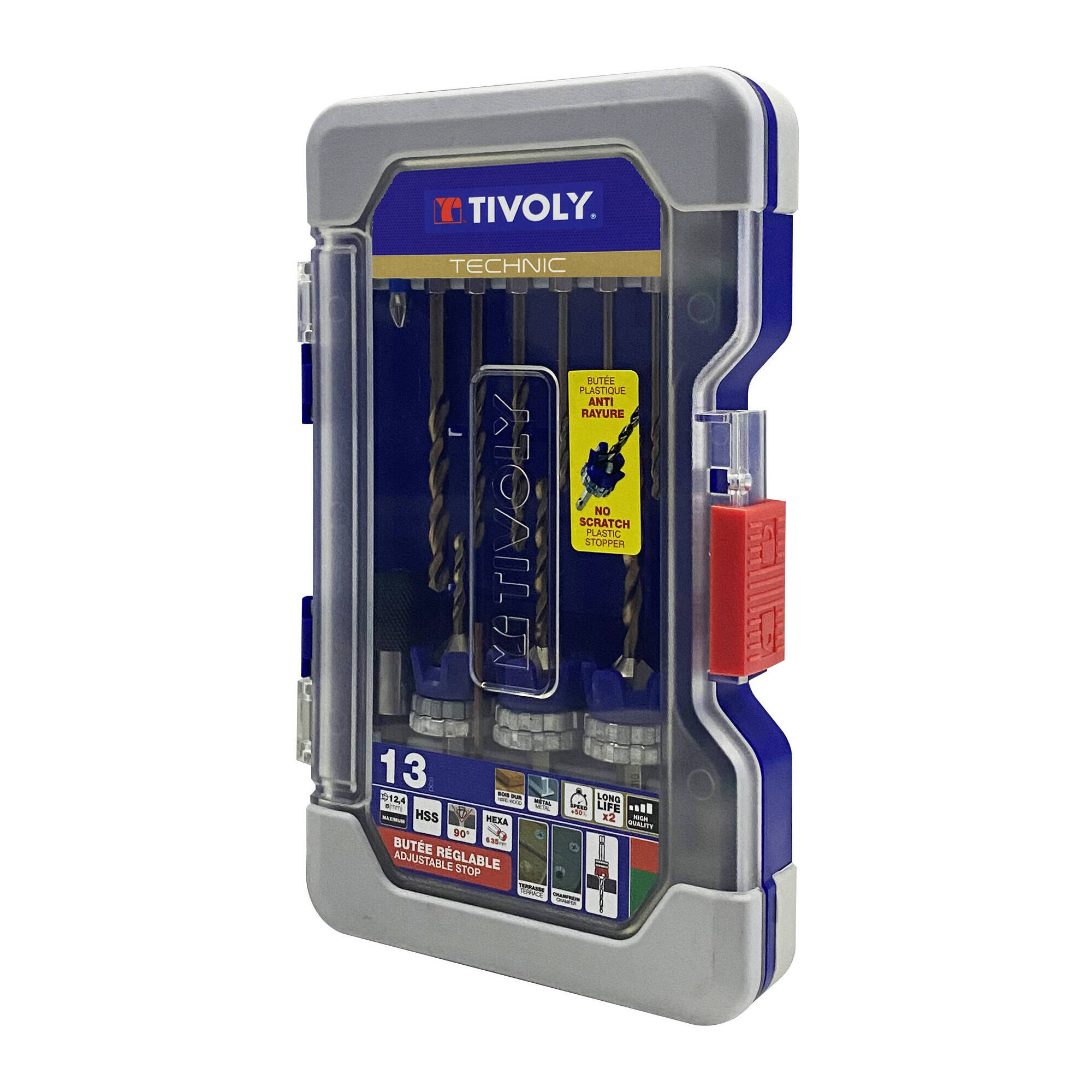 13 piezas-3 kits broca y fresa para madera y metal HSS 2 en 1 + 6 brocas HSS + 3 puntas de acero inoxidable + accesorios