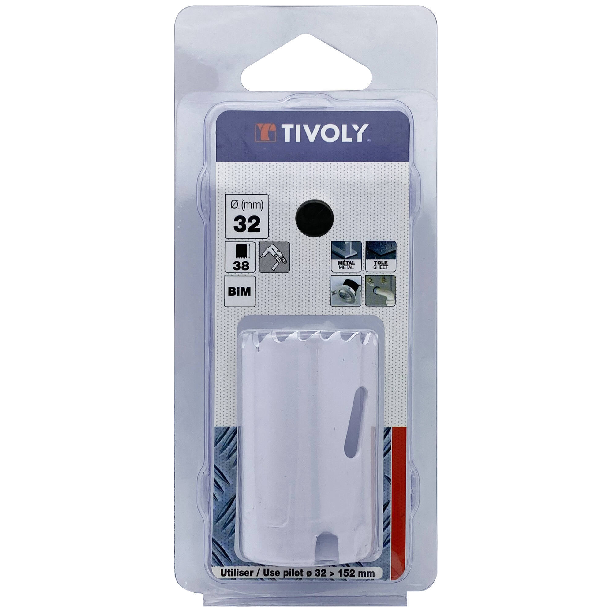 Ø: 32 / Sierra de corona bimetal HSS (Estuche blíster) / H: 38