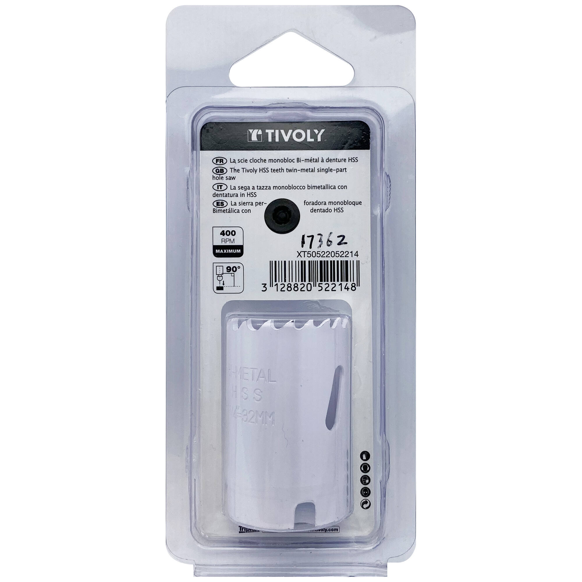 Ø: 32 / Sierra de corona bimetal HSS (Estuche blíster) / H: 38