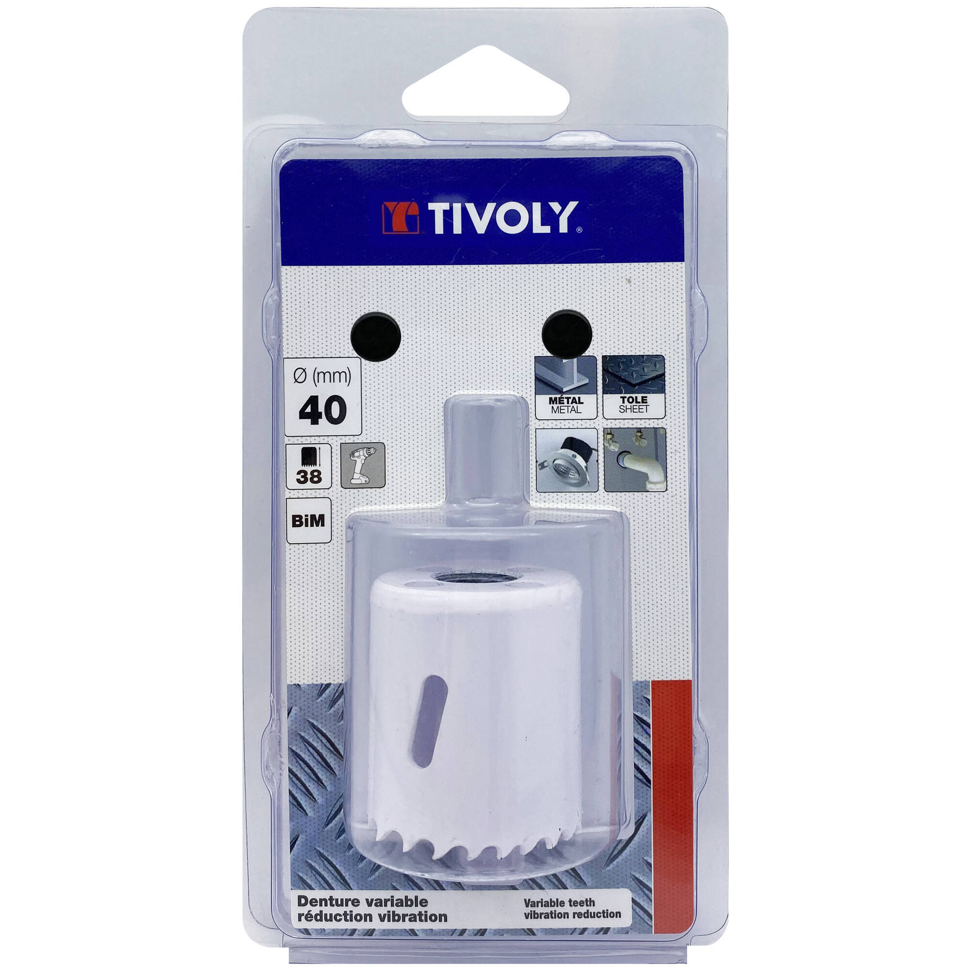 Ø: 40 / Sierra de corona bimetal HSS (Estuche blíster) / H: 38