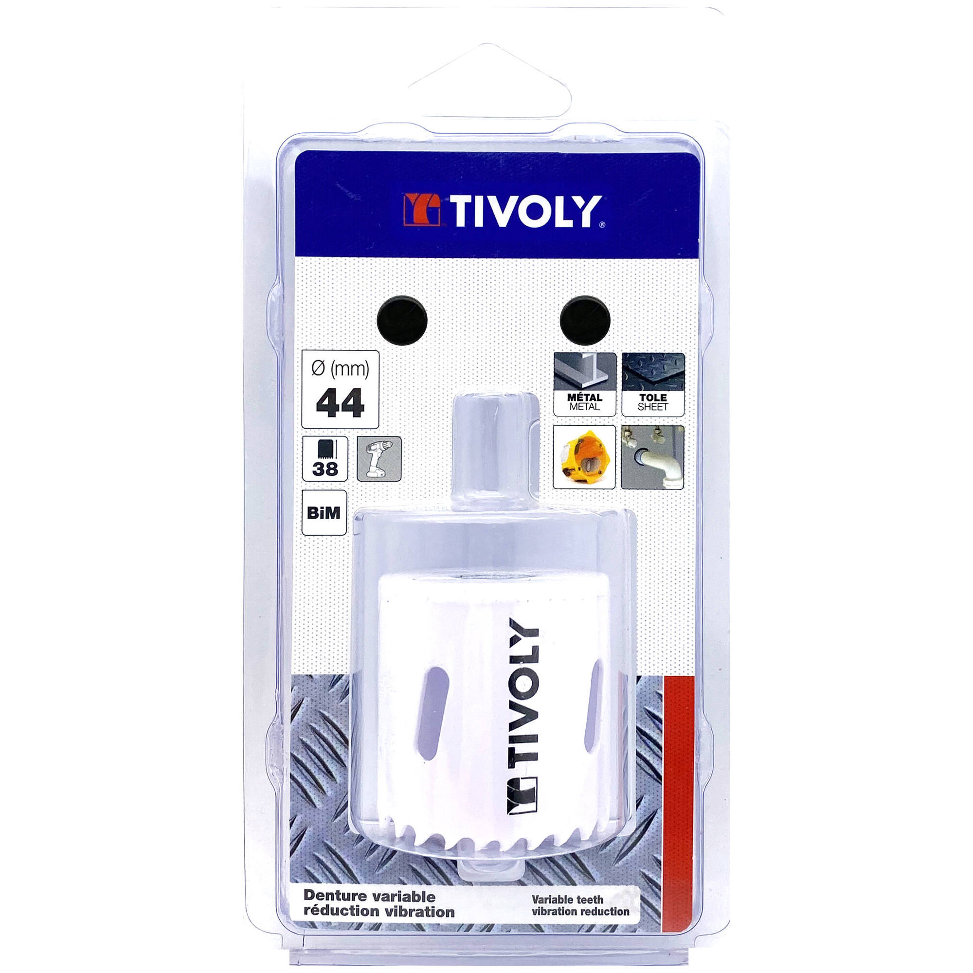 Ø: 44 / Sierra de corona bimetal HSS (Estuche blíster) / H: 38