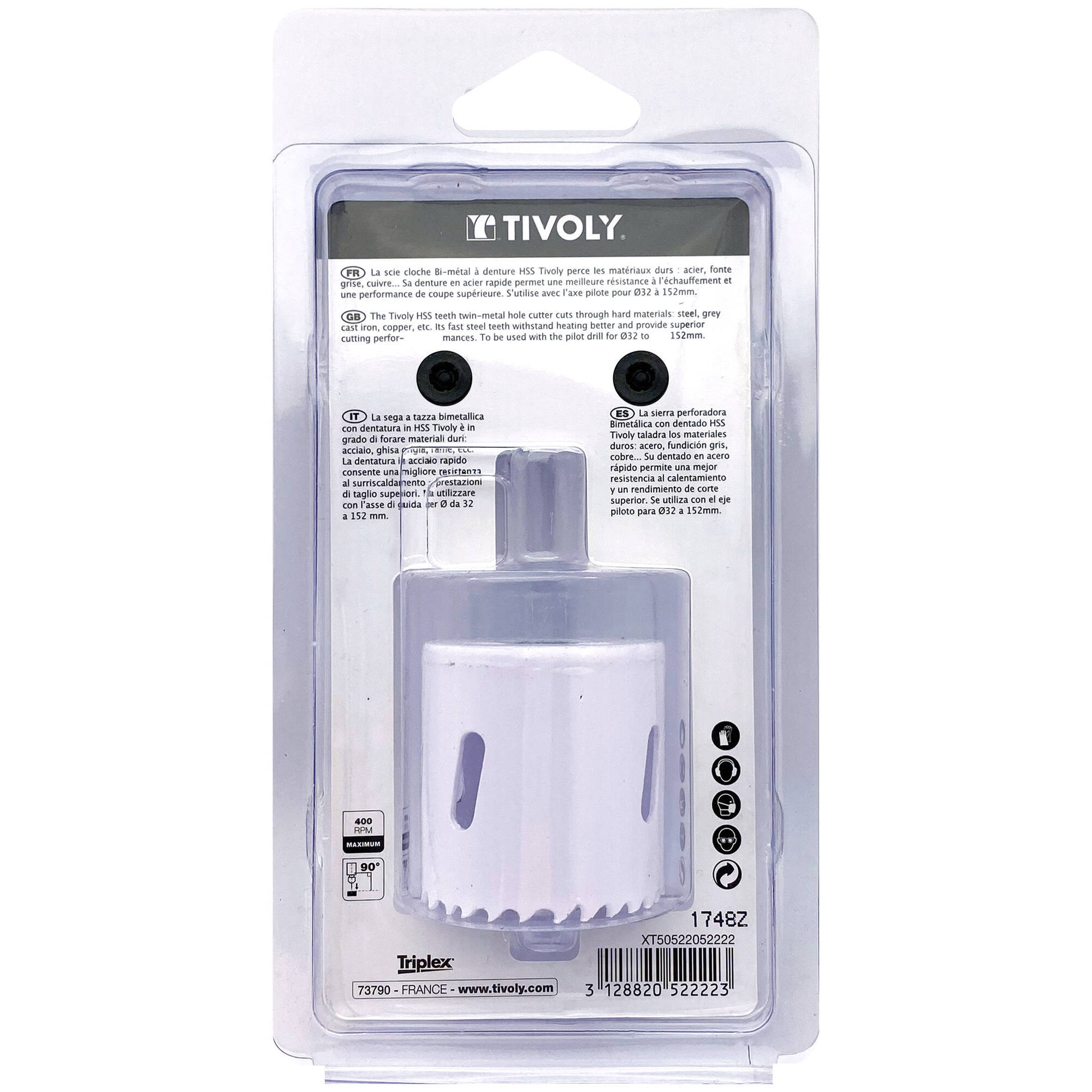 Ø: 44 / Sierra de corona bimetal HSS (Estuche blíster) / H: 38