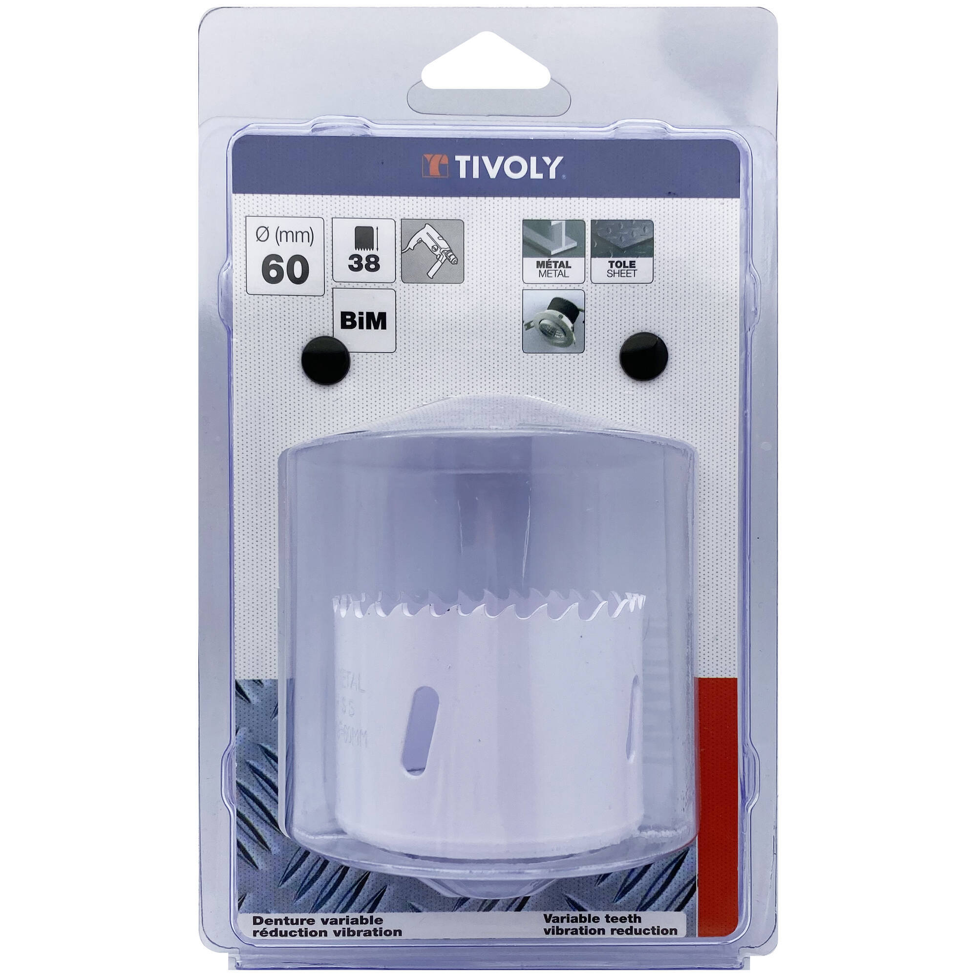 Ø: 60 / Sierra de corona bimetal HSS (Estuche blíster) / H: 38