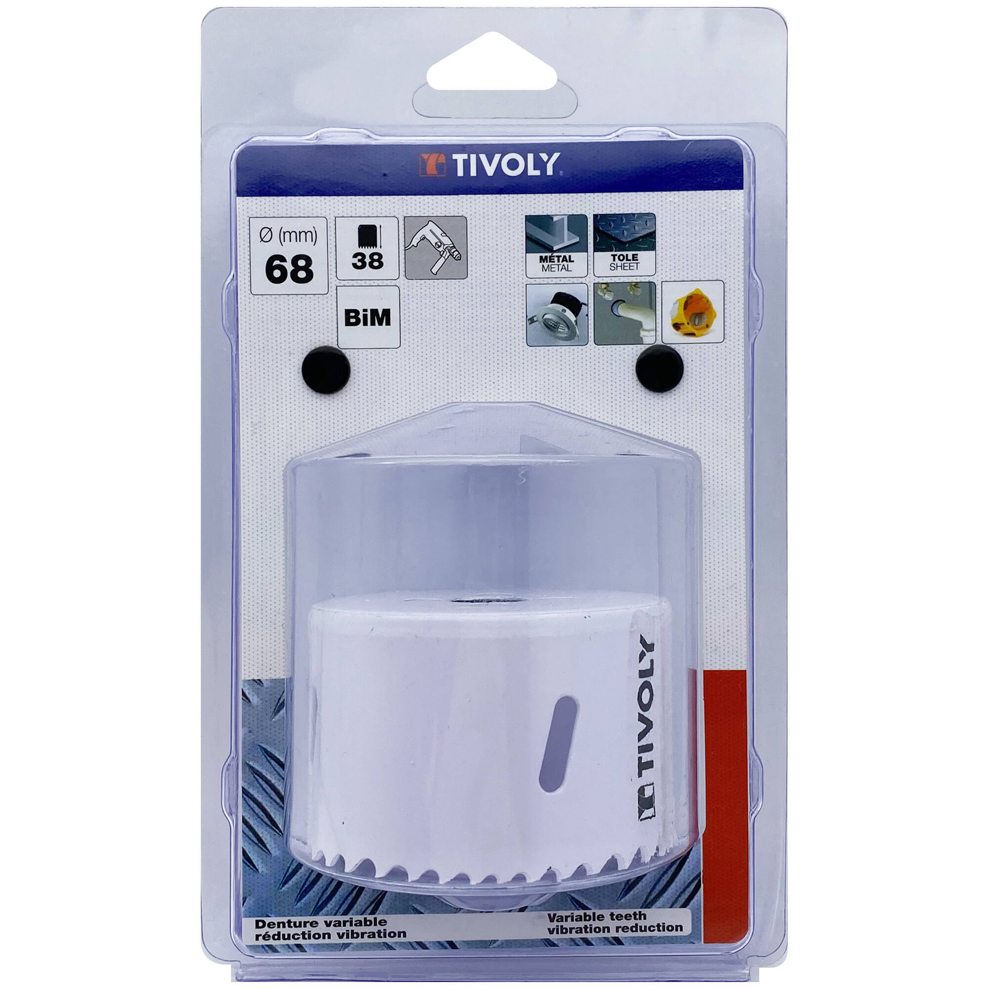 Ø: 68 / Sierra de corona bimetal HSS (Estuche blíster) / H: 38