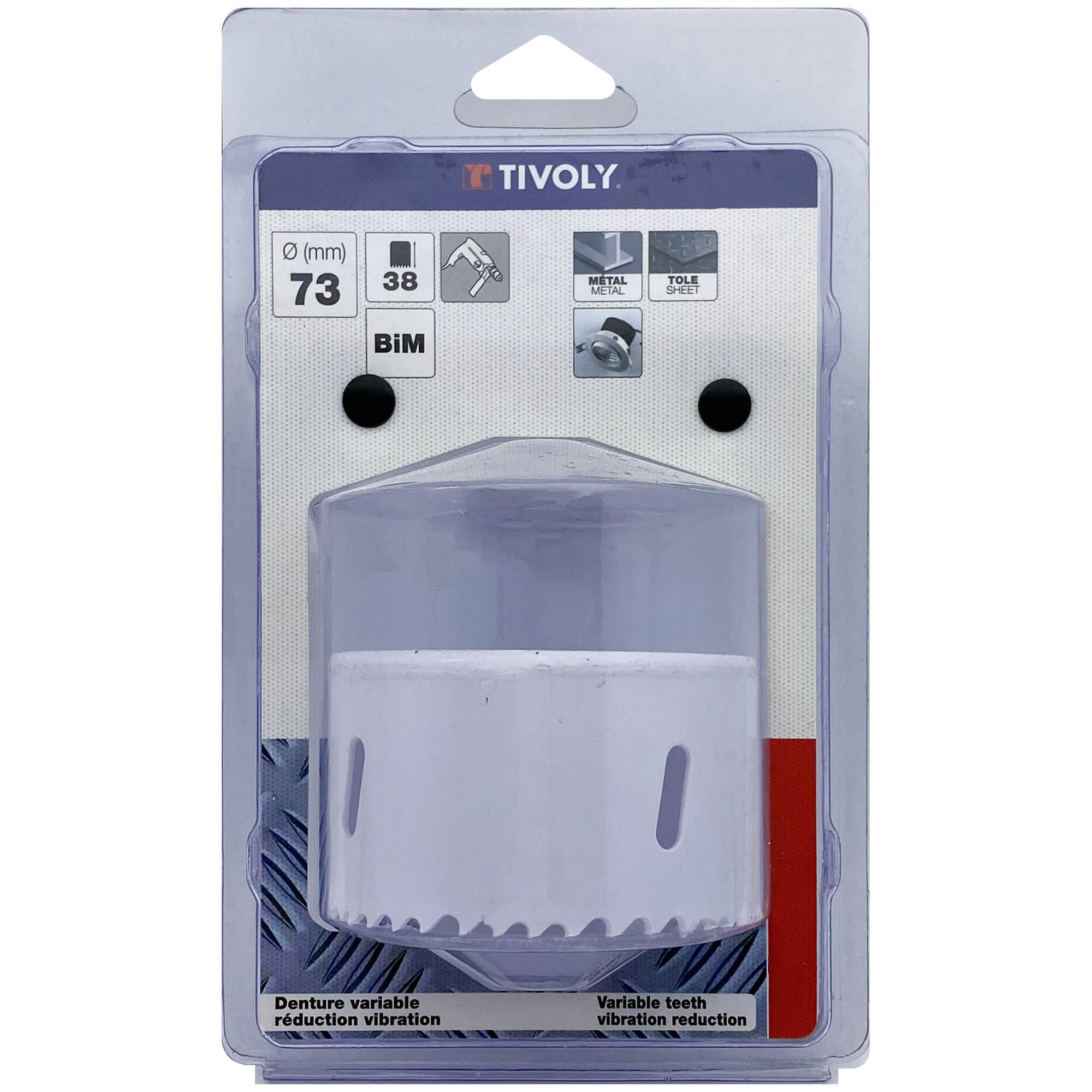 Ø: 73 / Sierra de corona bimetal HSS (Estuche blíster) / H: 38