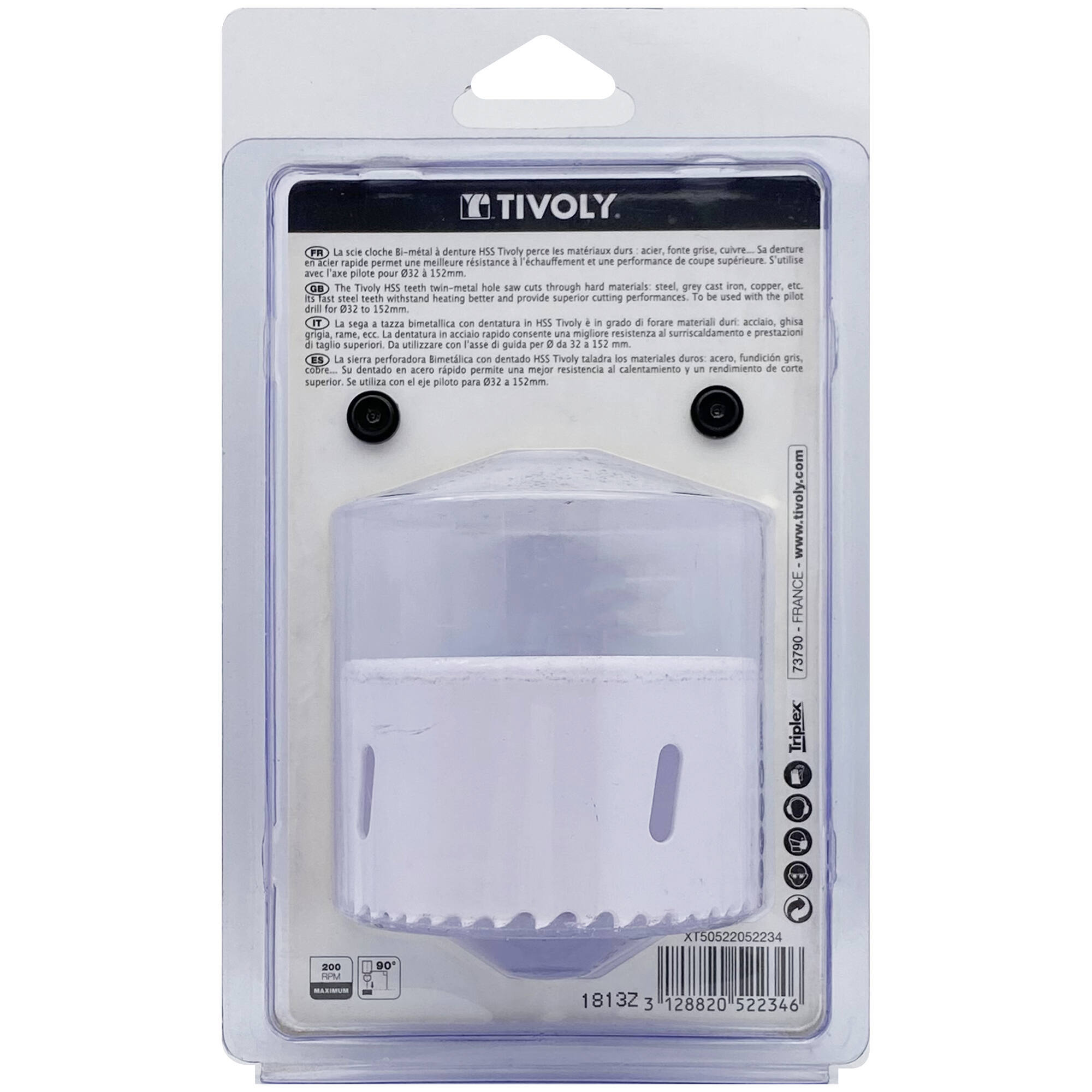 Ø: 73 / Sierra de corona bimetal HSS (Estuche blíster) / H: 38