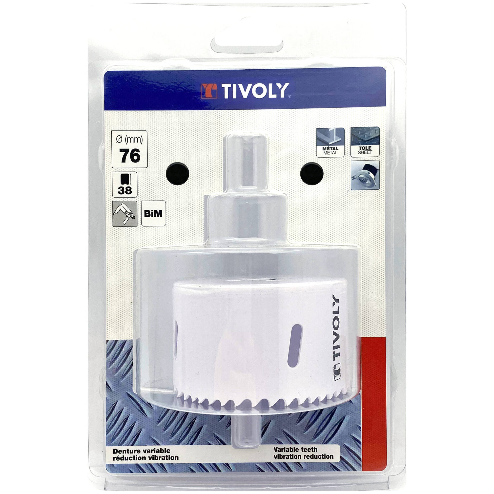 Ø: 76 / Sierra de corona bimetal HSS (Estuche blíster) / H: 38