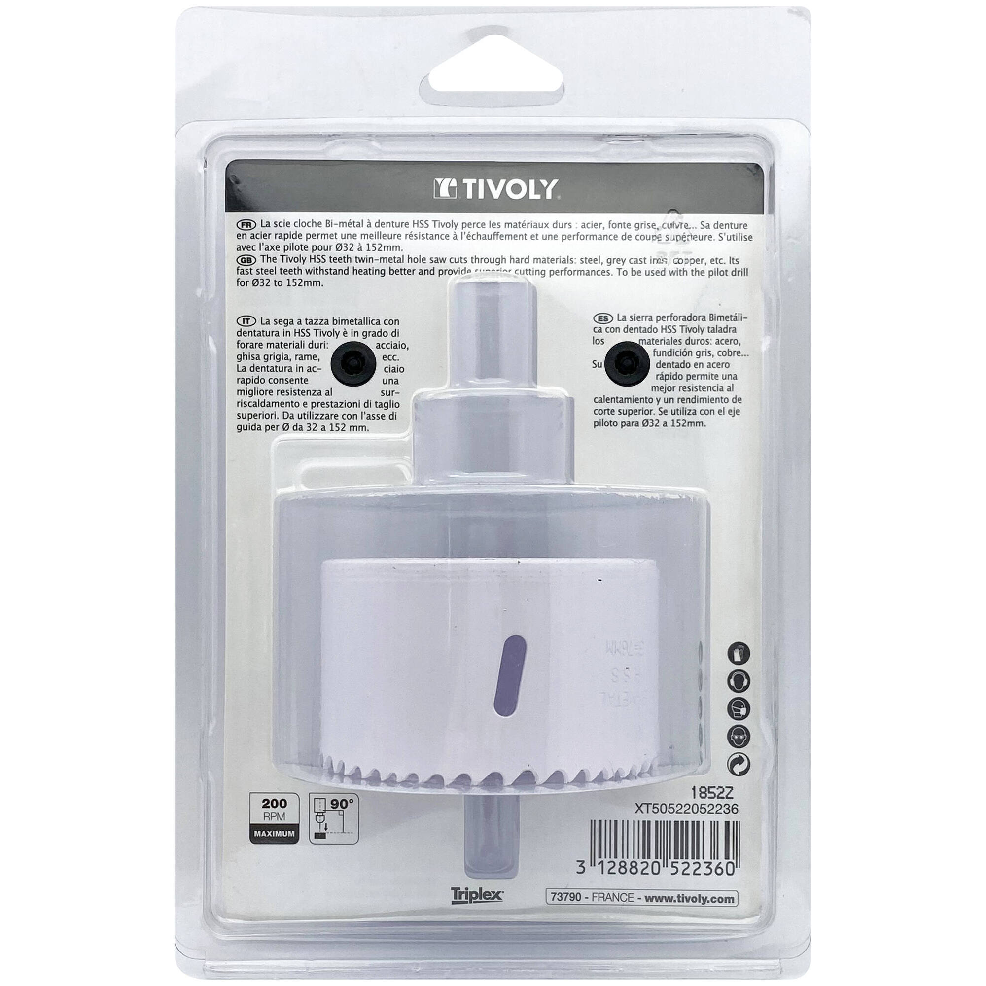 Ø: 76 / Sierra de corona bimetal HSS (Estuche blíster) / H: 38