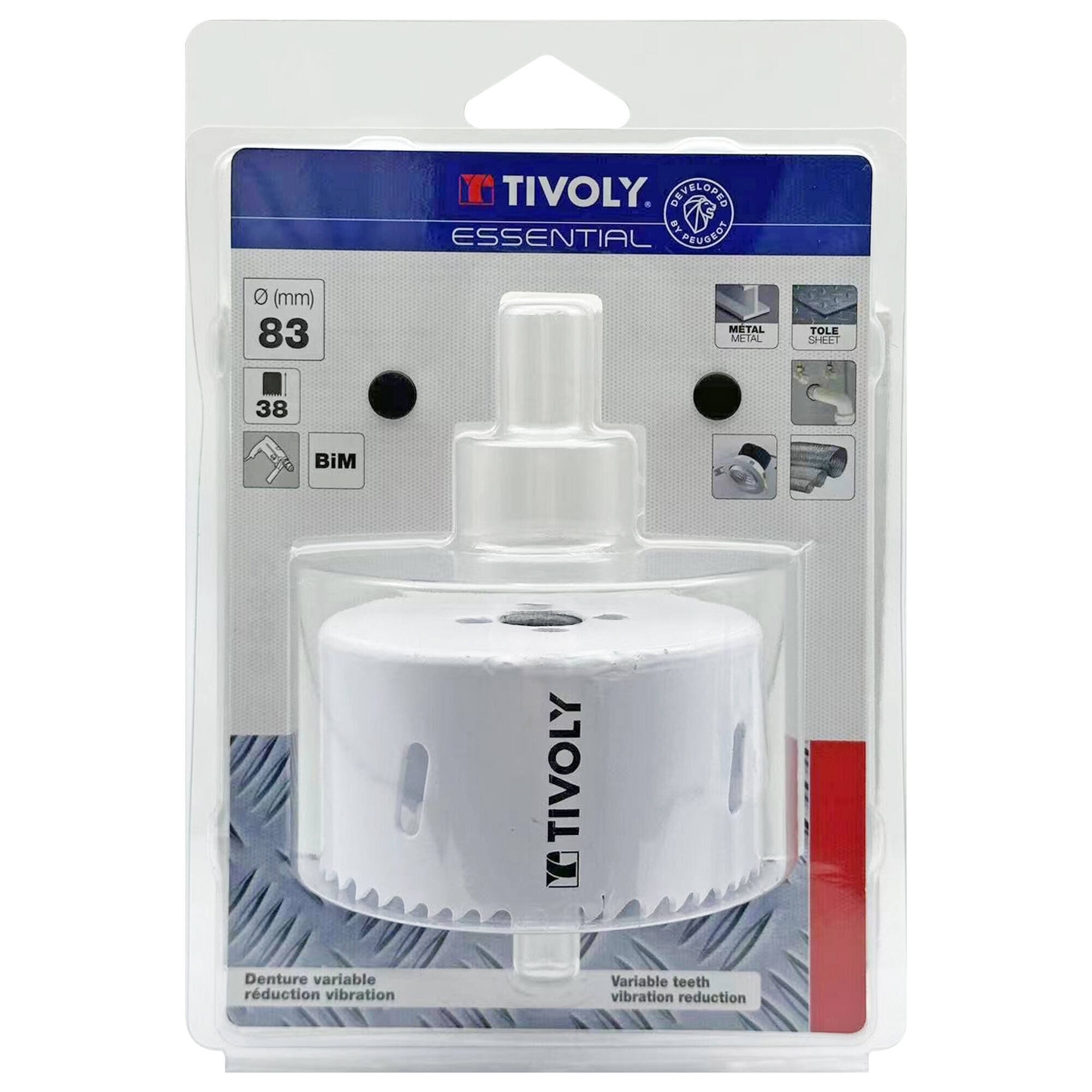 Ø: 83 / Sierra de corona bimetal HSS (Estuche blíster) / H: 38