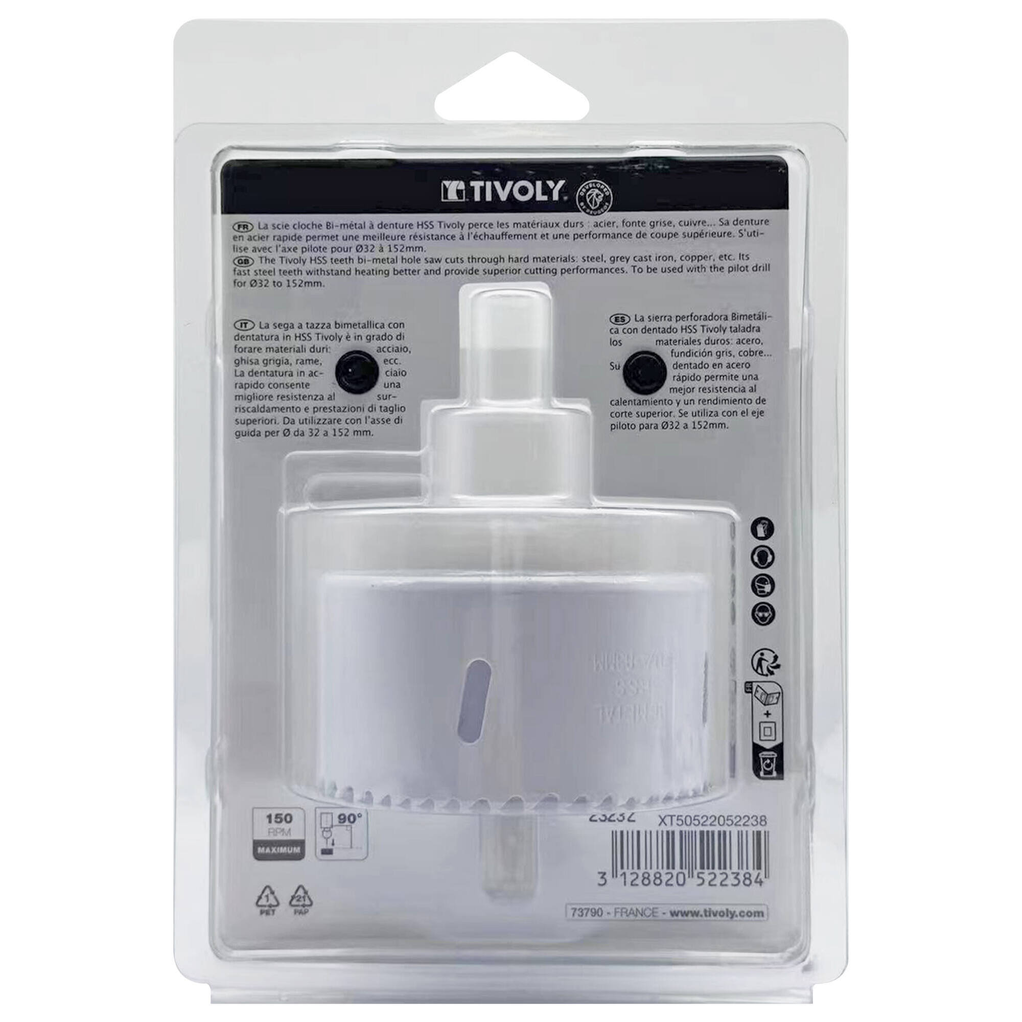 Ø: 83 / Sierra de corona bimetal HSS (Estuche blíster) / H: 38