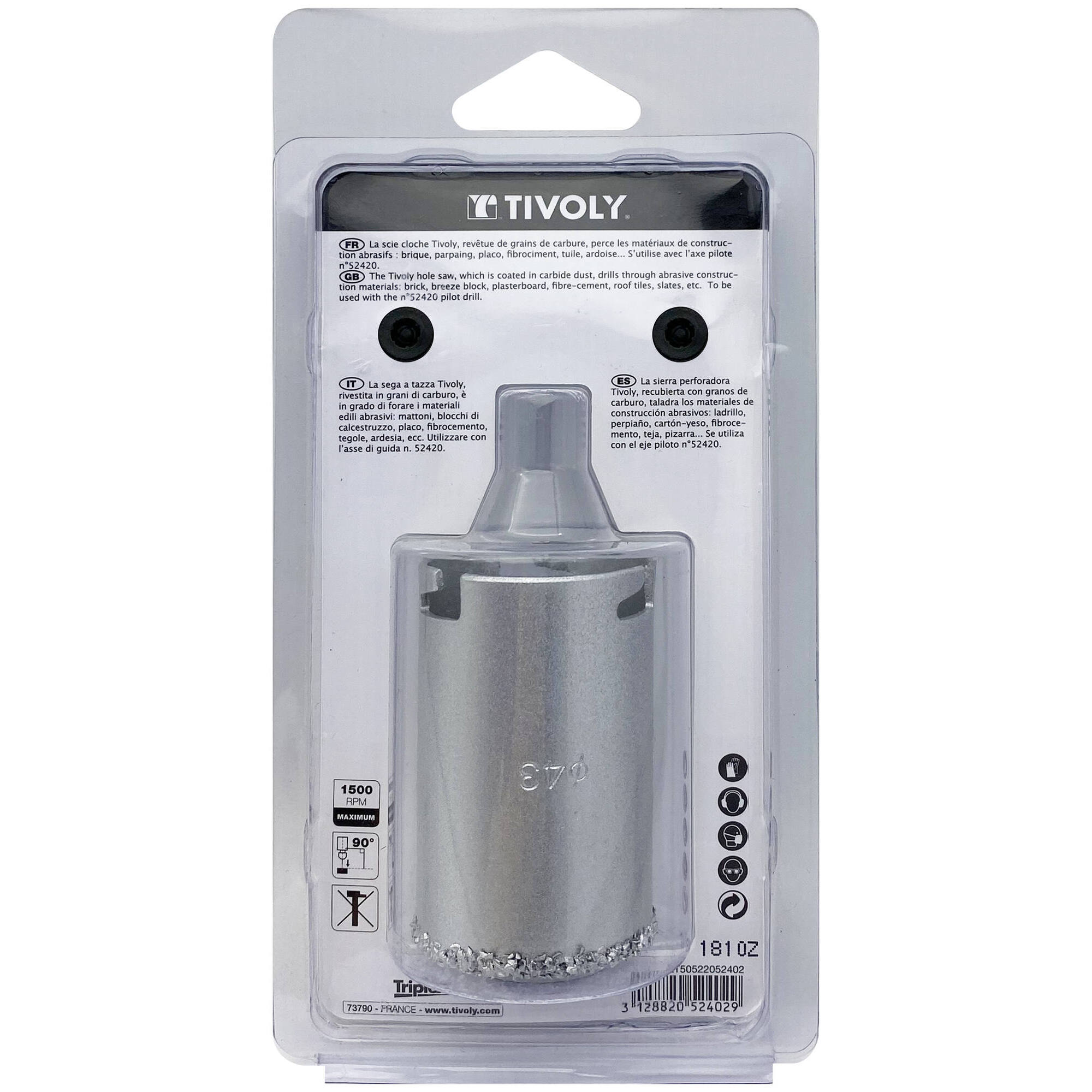 Ø: 43 / Sierra de corona para hormigón de carburo HM (Estuche blíster) / H: 55