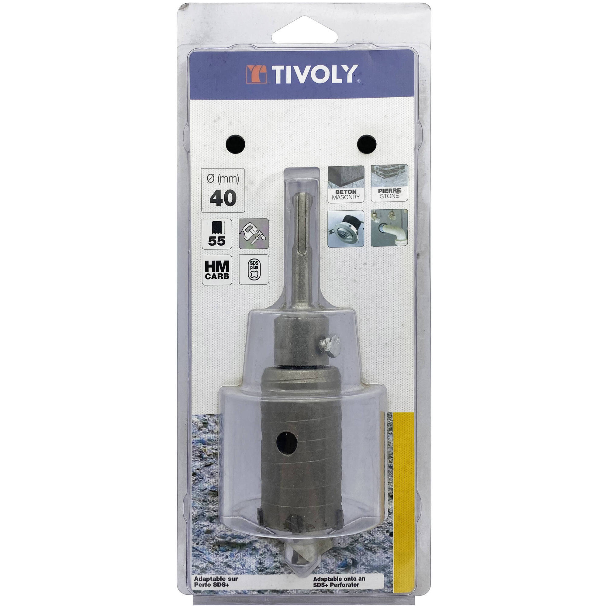 Kit corona carburo SDS+ (Estuche blíster) / Ø: 40 / H: 55