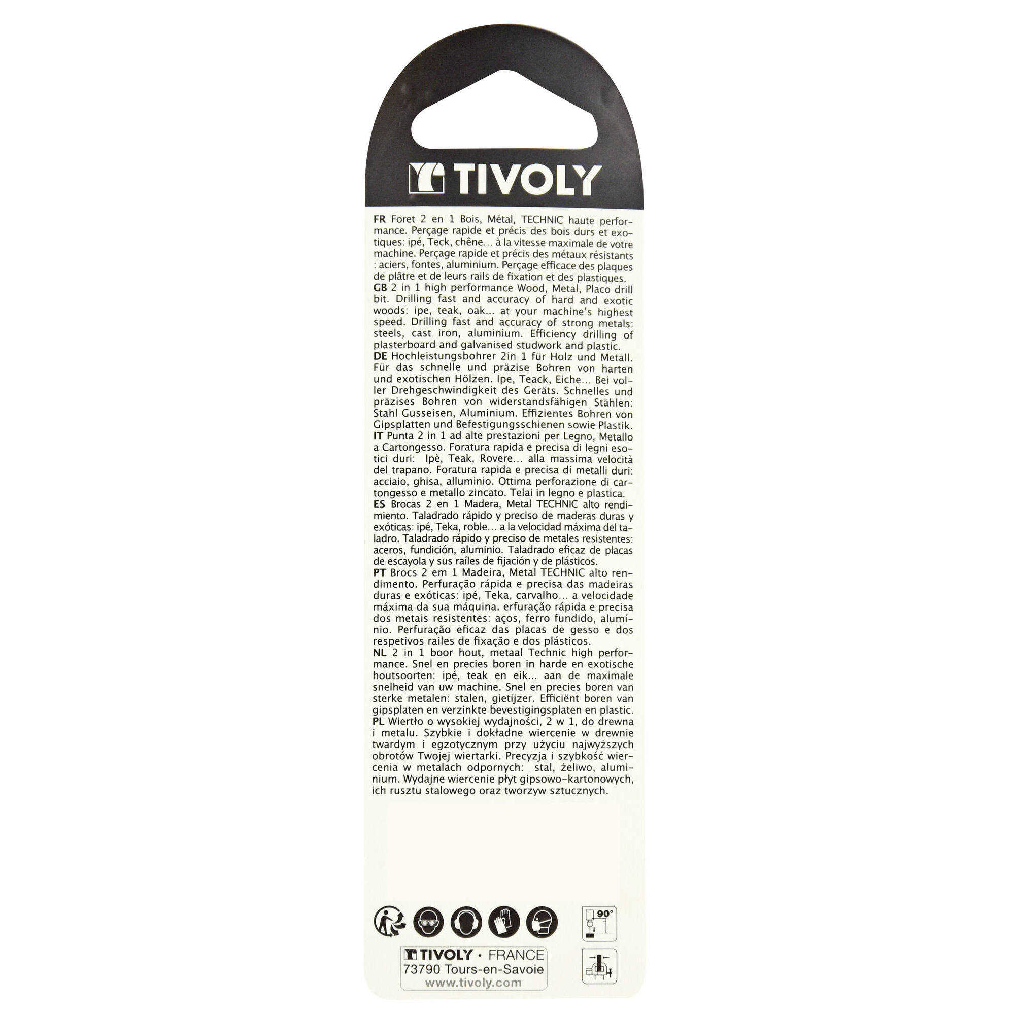 Ø: 2 / Broca 2 en 1 HSS para madera y metal -Punta en cruz -Ranuras de gran desalojo (Blíster) / L: 49