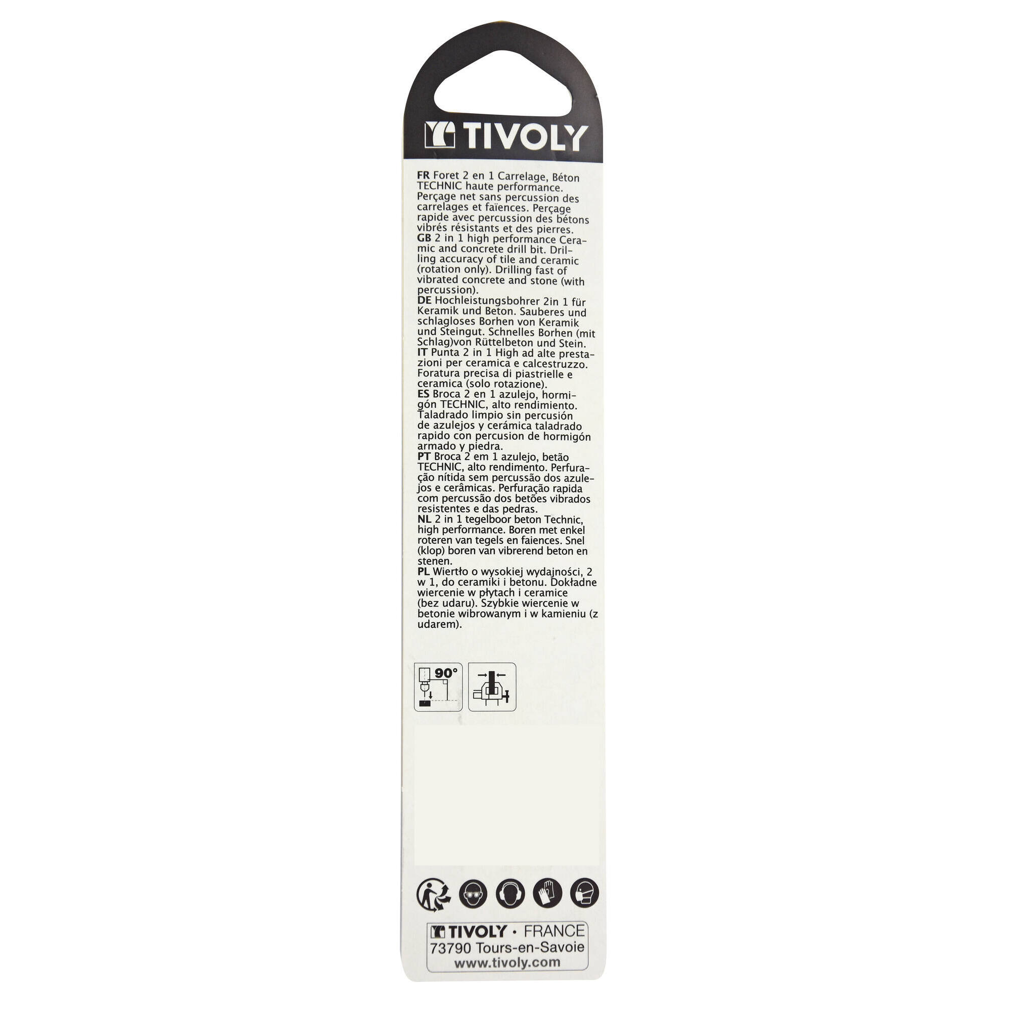 Ø: 8 / Broca 2 en 1 hormigón y azulejos -Placa de Metal Duro afilada -Doble acanalado (Blíster) / L: 120