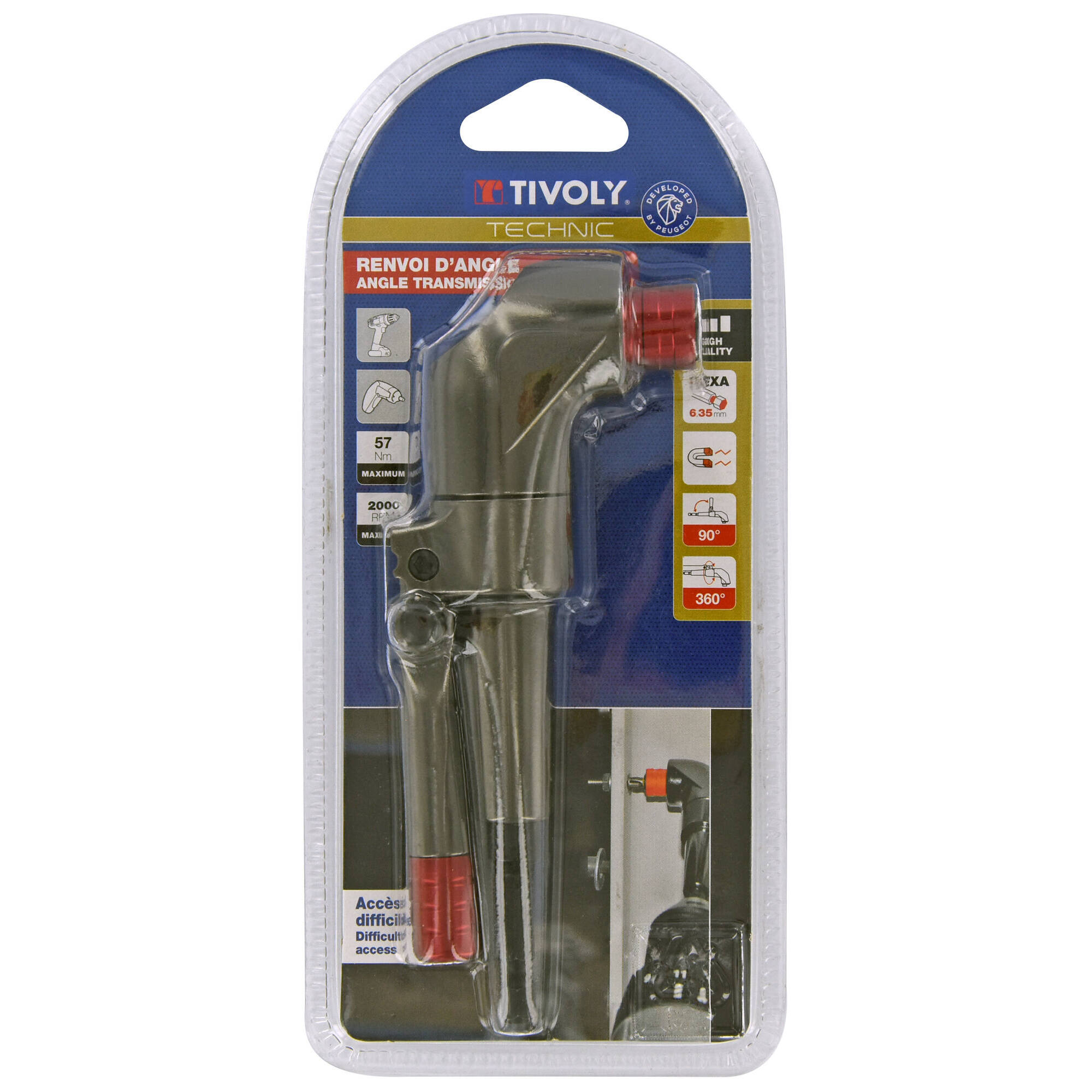 Porta-puntas angular 57 Nm- 2000 rpm máx.