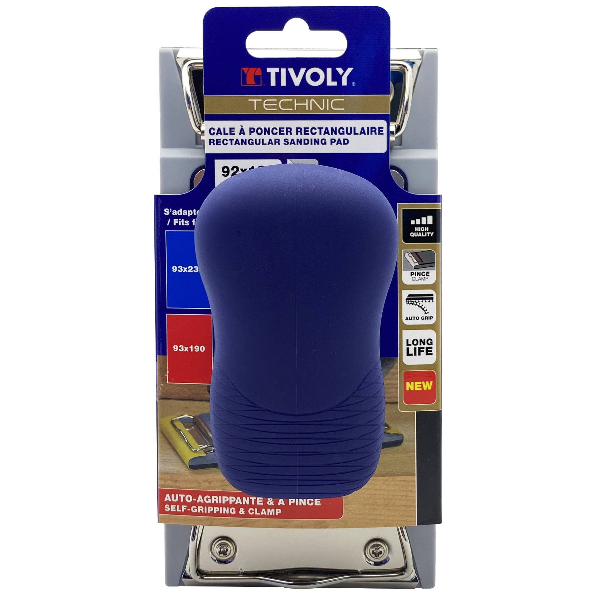 Taco para lijar RECTANGULAR 92X185 Velcro + Pinza