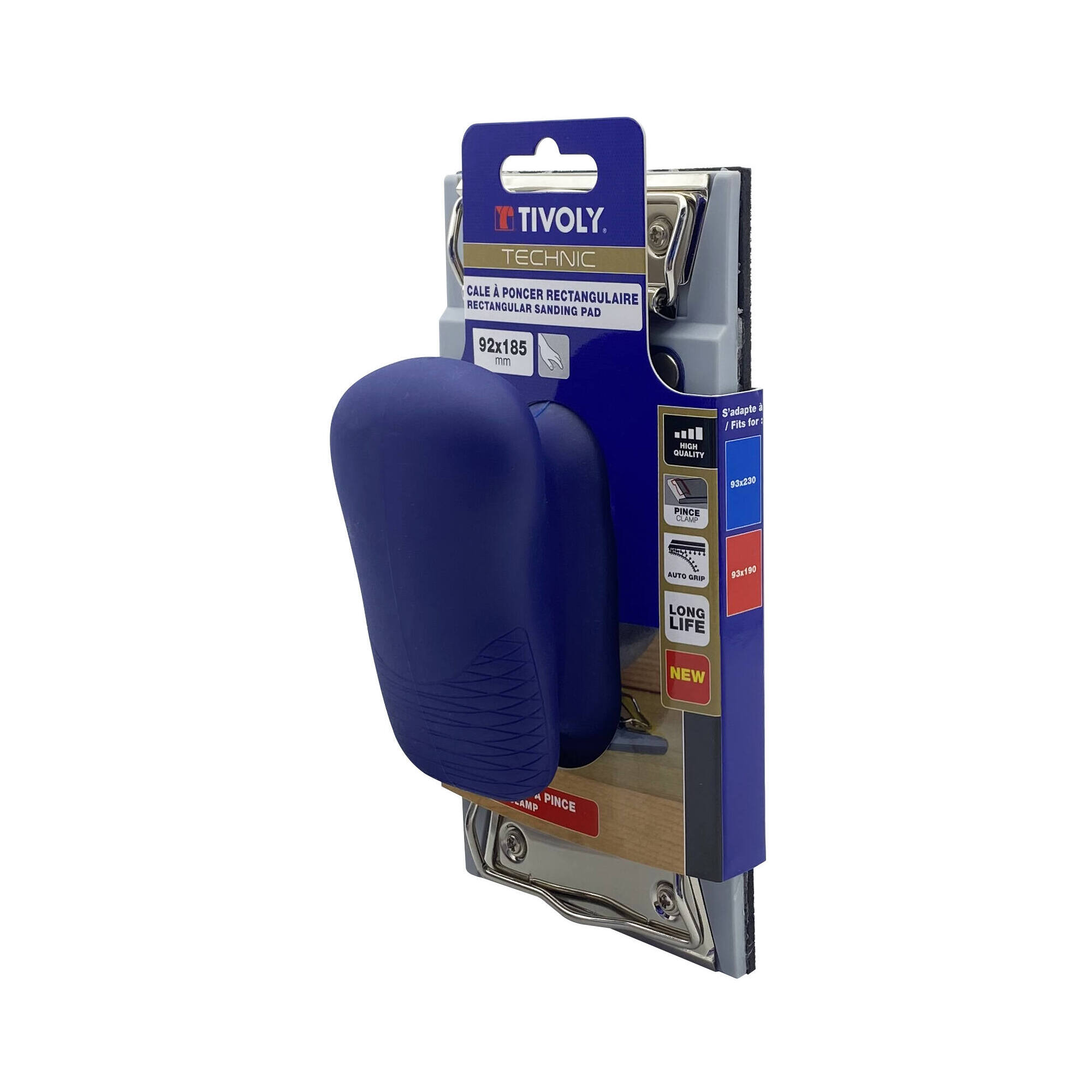 Taco para lijar RECTANGULAR 92X185 Velcro + Pinza