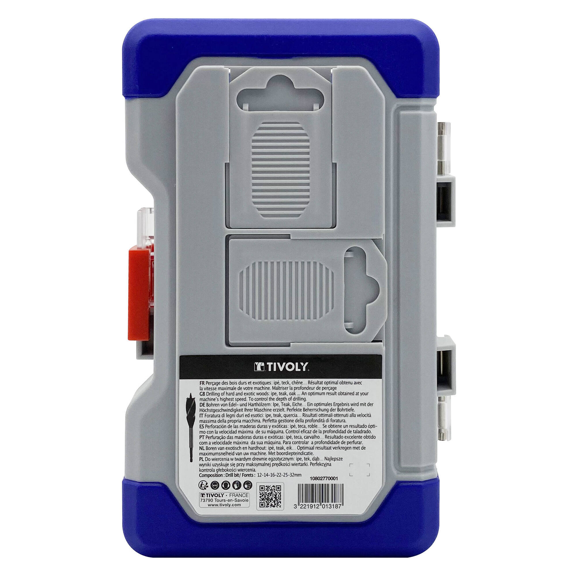 6 brocas para madera 4 filos mango hexagonal Ø 12 a 32 mm