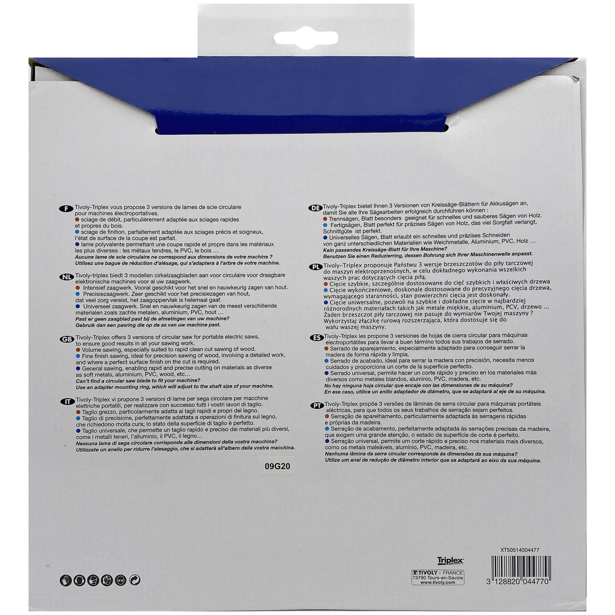 Ø: 300 x Ø2: 30 x Z: 96 / Hoja de sierra circular -Acabado -Para madera dura, estratificada y parqué -Uso en sierra radial (Funda cartón)