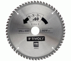 Ø: 210 x Ø2: 30 x Z: 60 / Hojas de sierra circular -Acabado -Para plástico, aluminio y acero inoxidable -Uso en sierra portátil (Funda cartón)