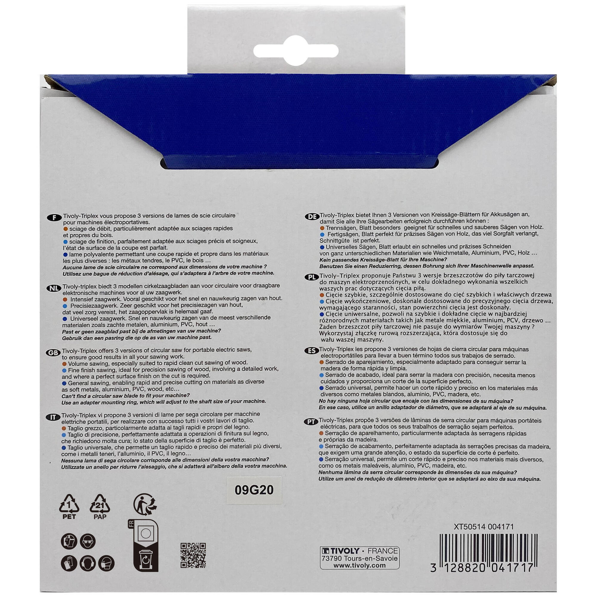 Ø: 180 x Ø2: 30 x Z: 24 / Hoja de sierra circular -Despiece -Para madera y yeso -Uso en sierra portátil (Funda cartón)