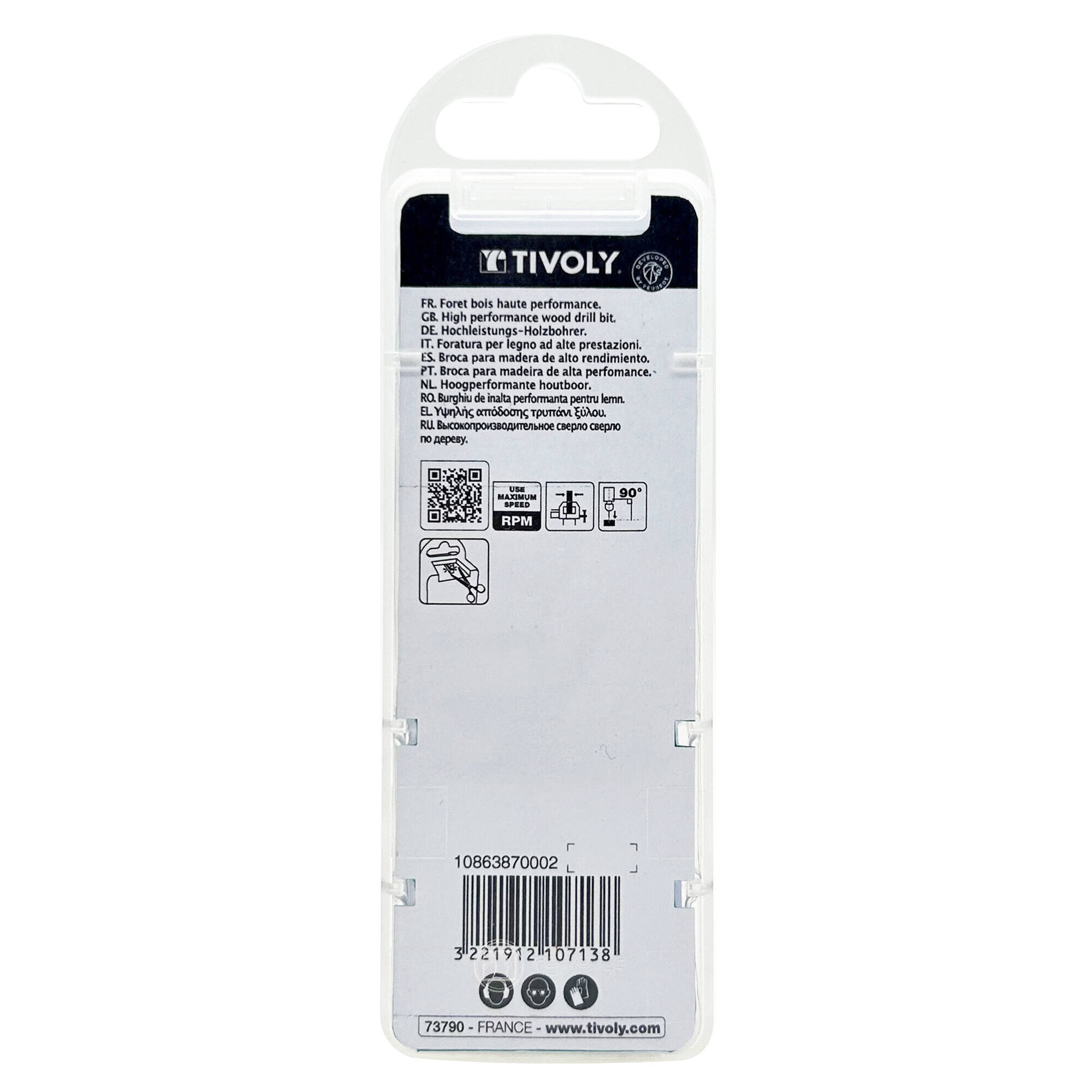 5 brocas para madera 3 puntas graduadas SLR Ø 2 a 5 mm