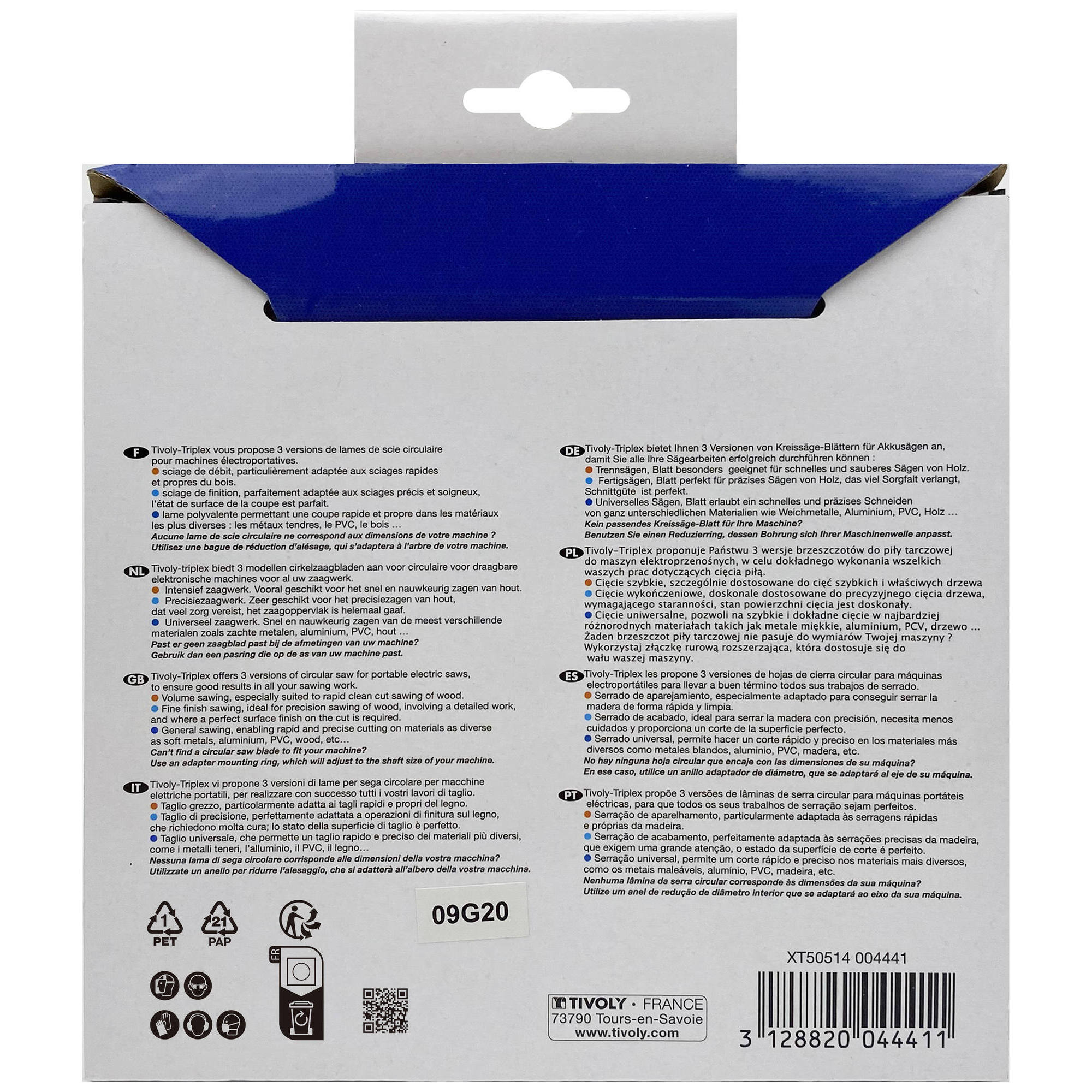 Ø: 160 x Ø2: 30 x Z: 30 / Hojas de sierra circular -Acabado -Para madera dura, estratificada y parqué -Uso en sierra portátil (Funda cartón)