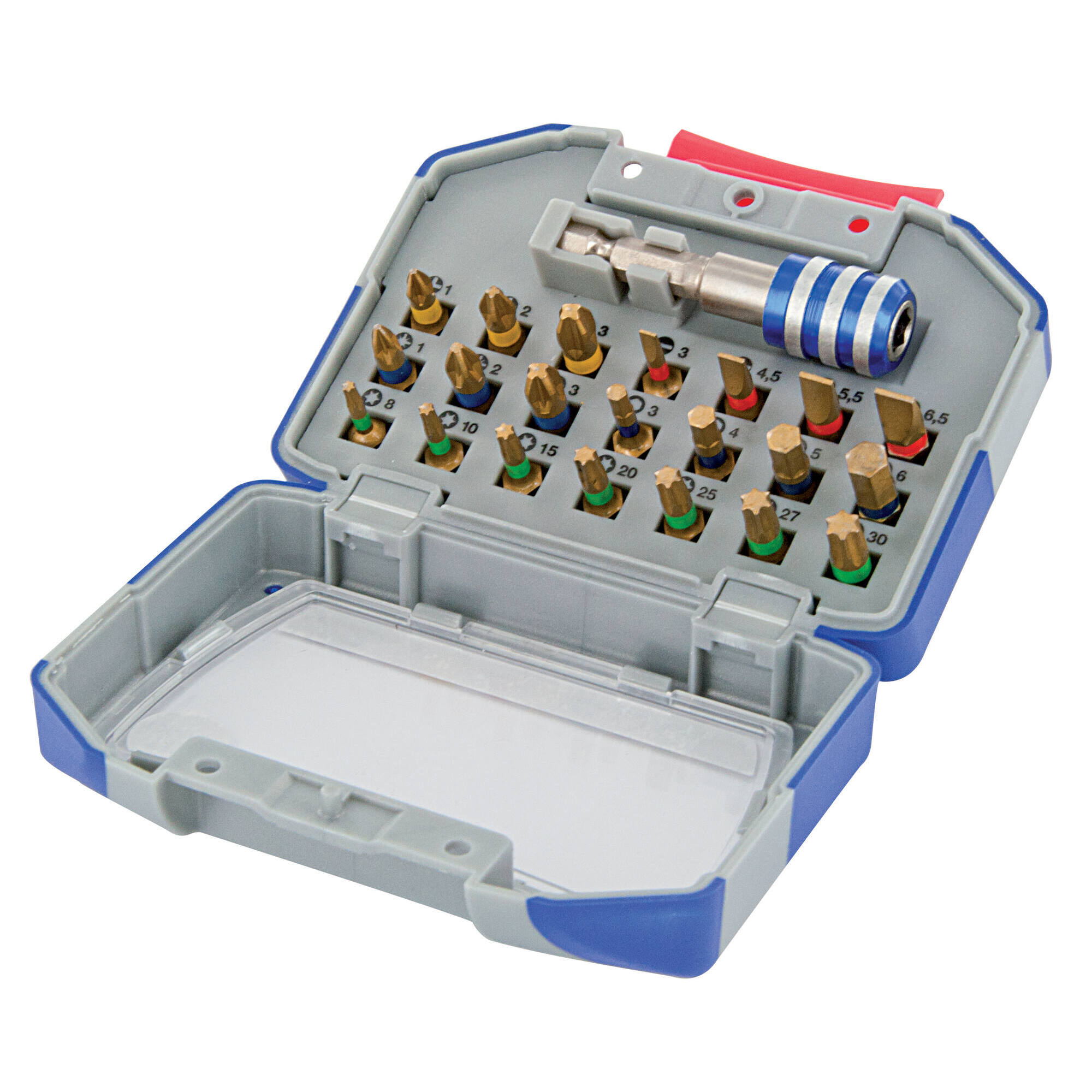 22 piezas -21 puntas torsión con recubrimiento TiN + 1 portapuntas magnético de cambio rápido