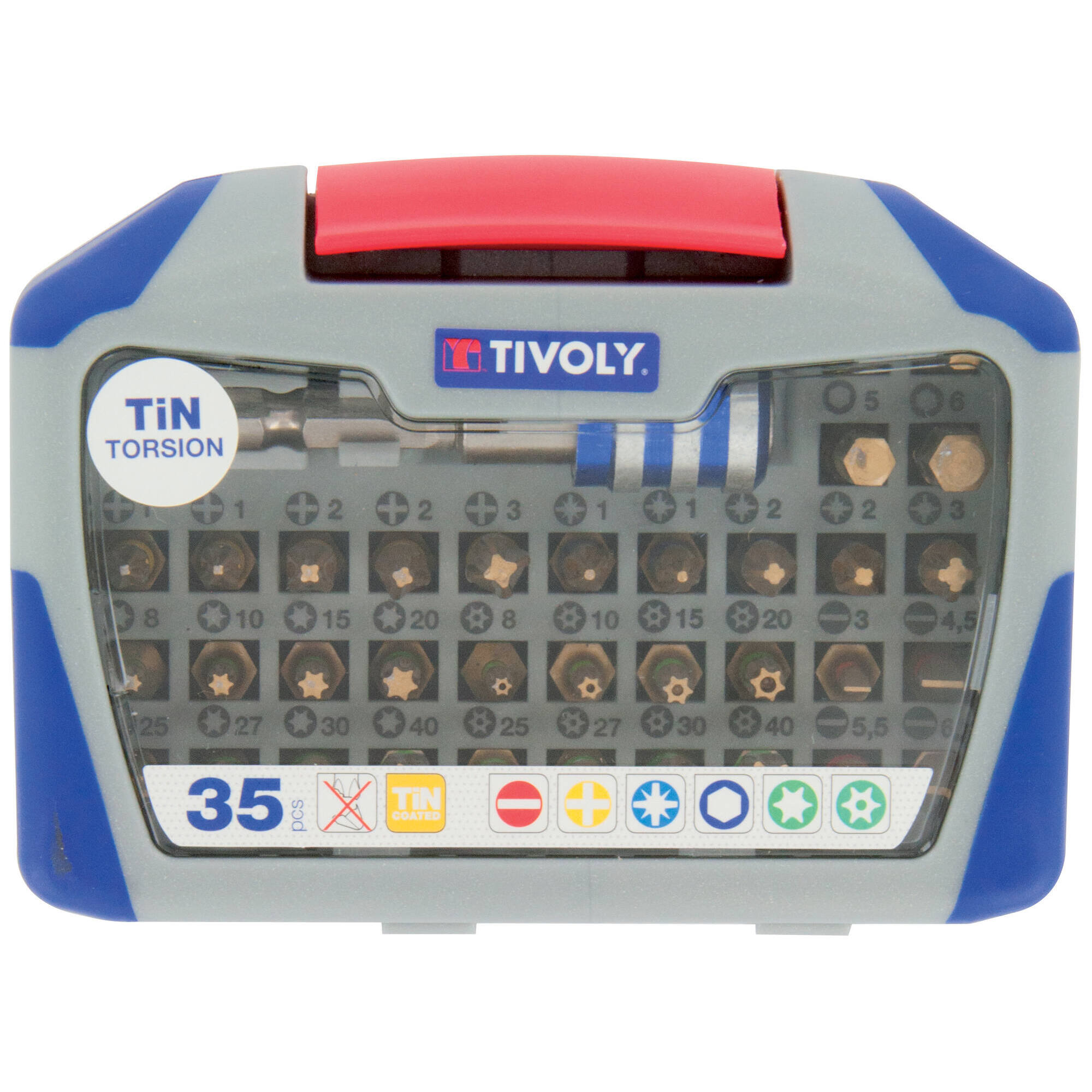 11521572004 - 35 piezas -34 puntas torsión con recubrimiento TiN + 1 portapuntas magnético de cambio rápido