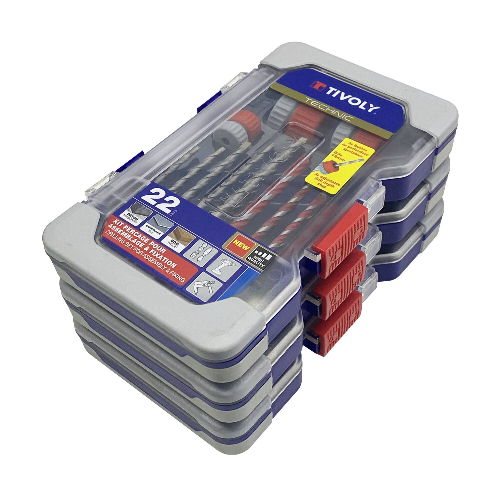 22 piezas -Caja RANGER -Kit especial de taladrado para montaje + fijaciones