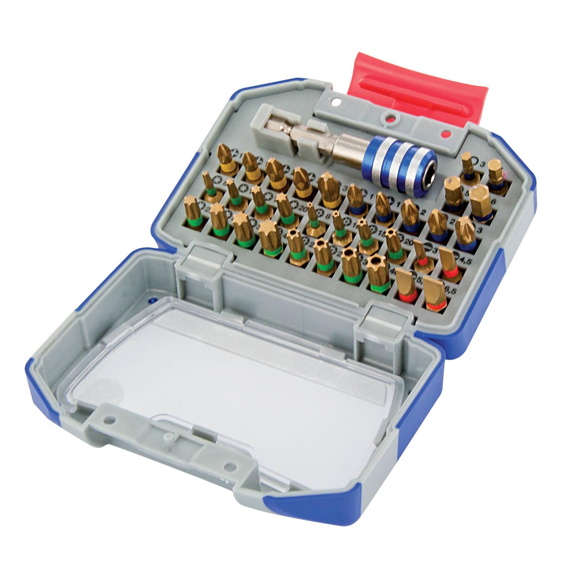 35 piezas -34 puntas torsión con recubrimiento TiN + 1 portapuntas magnético de cambio rápido