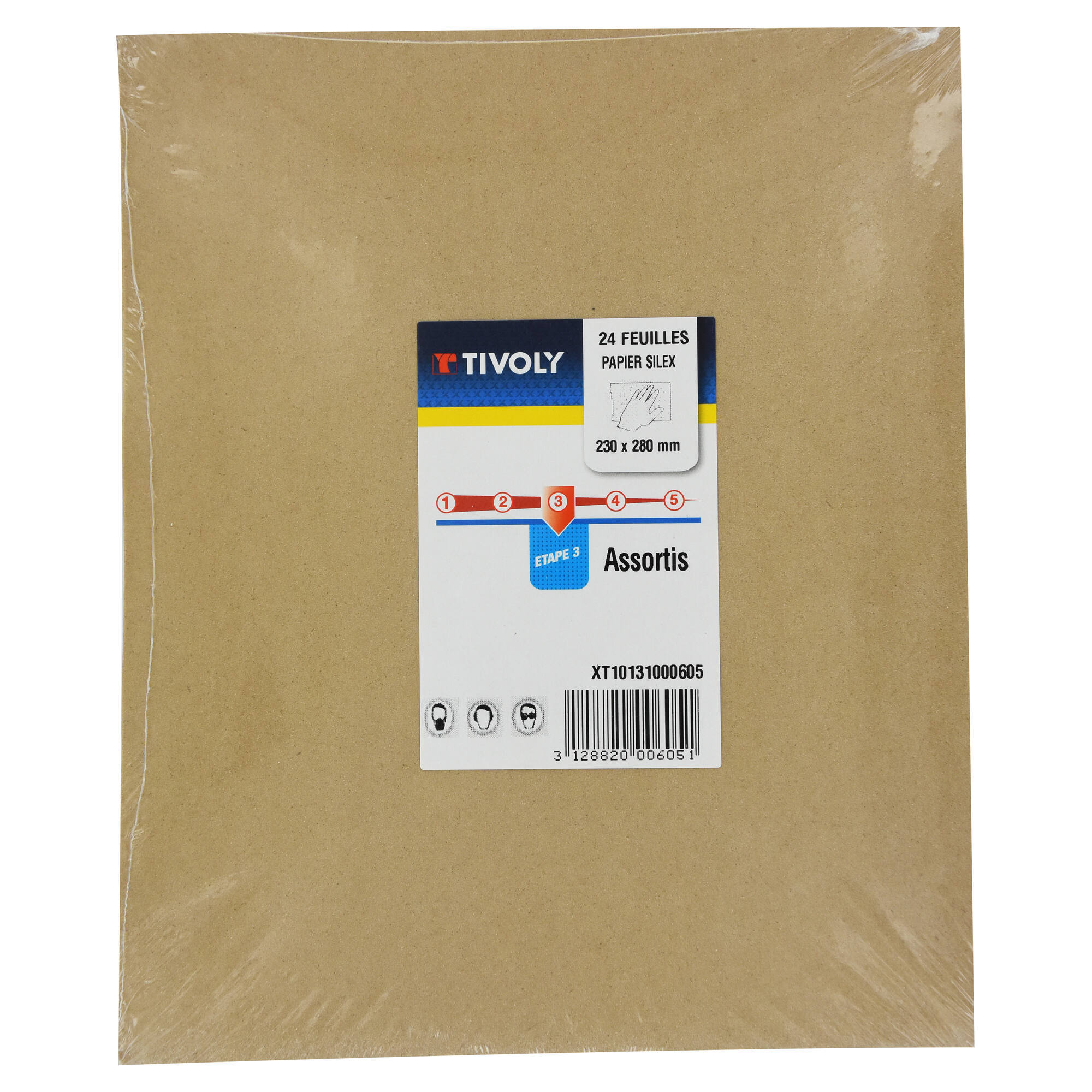Hojas abrasivas FIBRA DE VIDRIO (Sílex) -230x280 mm (Cartoncillo colgante) / Dim 230x280 / Gr : 50/80/120