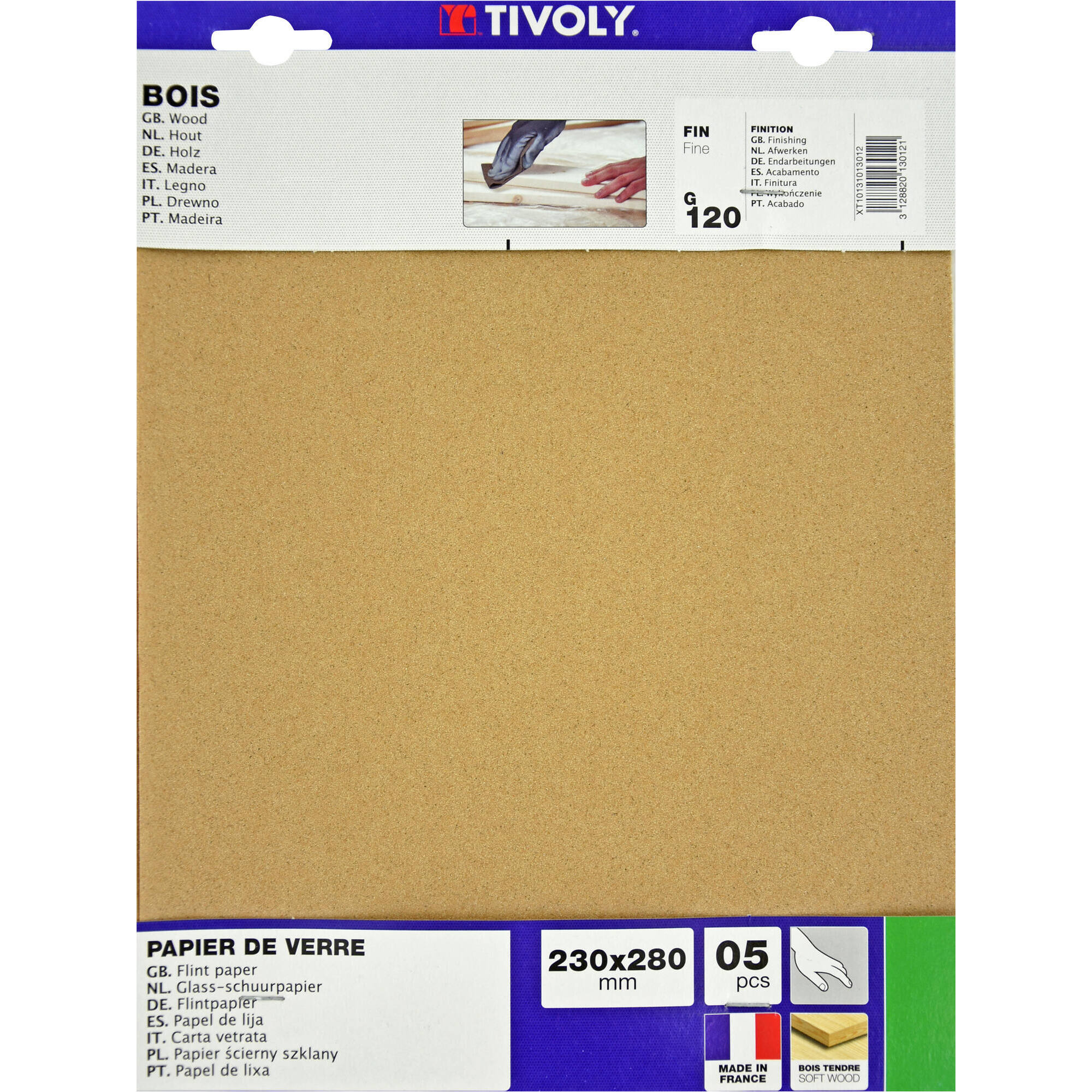 Hojas abrasivas FIBRA DE VIDRIO (Sílex) -230x280 mm (Cartoncillo colgante) / Dim 230x280 / Gr : 50