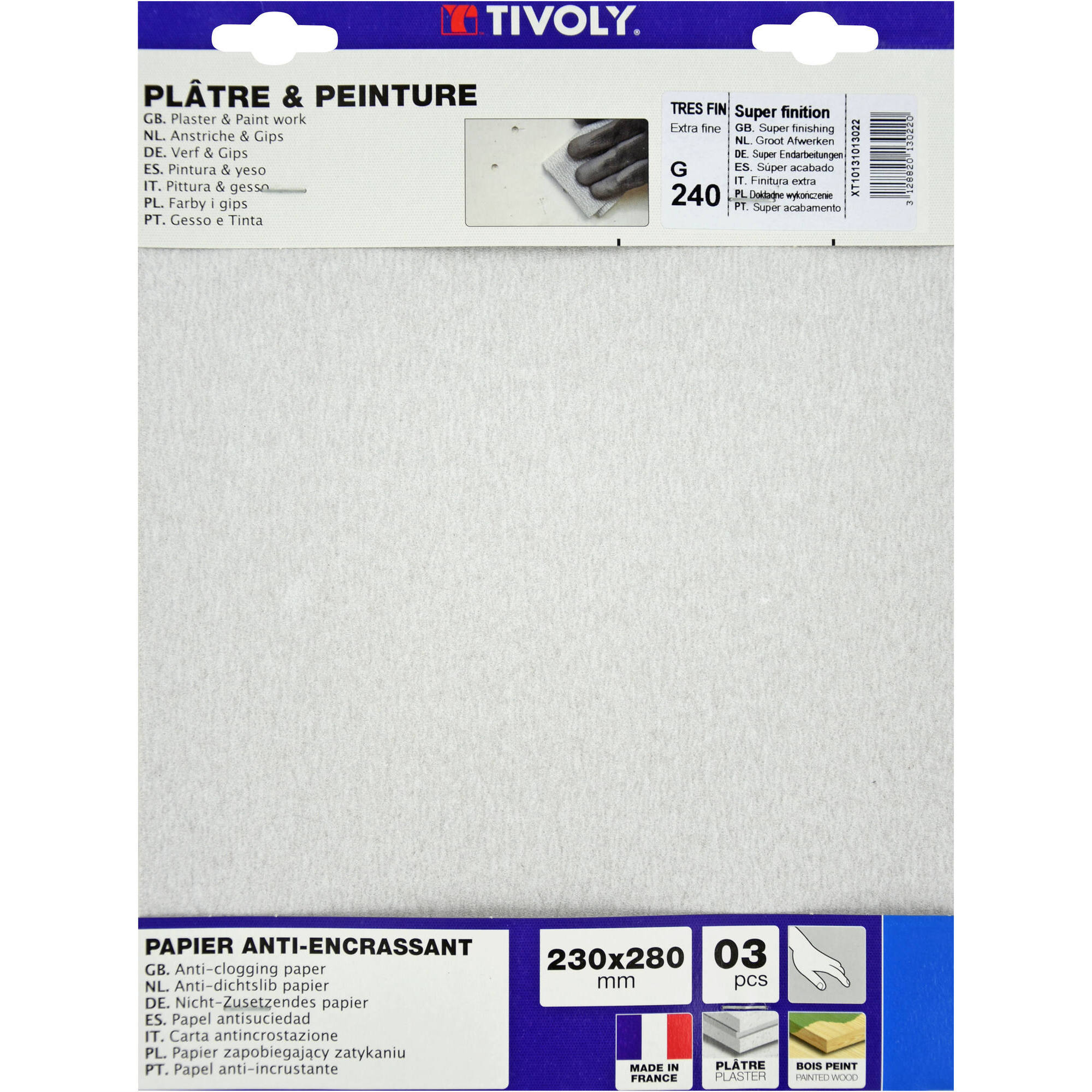 Láminas abrasivas ANTI-EMBOTAMIENTO -230x280 mm (Cartoncillo colgante) / Dim 230x280 / Gr : 120