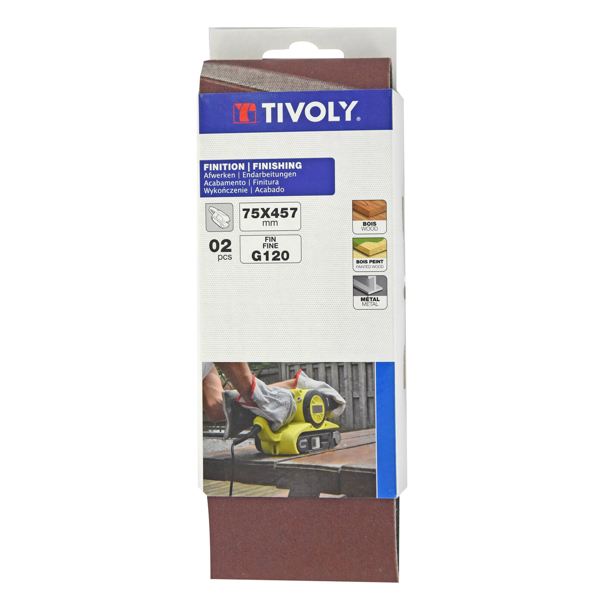 Lija de banda SIN FIN -75x457 mm -Para lijadora de Banda lima sin fin (Funda cartón) / Dim 75x457 / Gr : 50