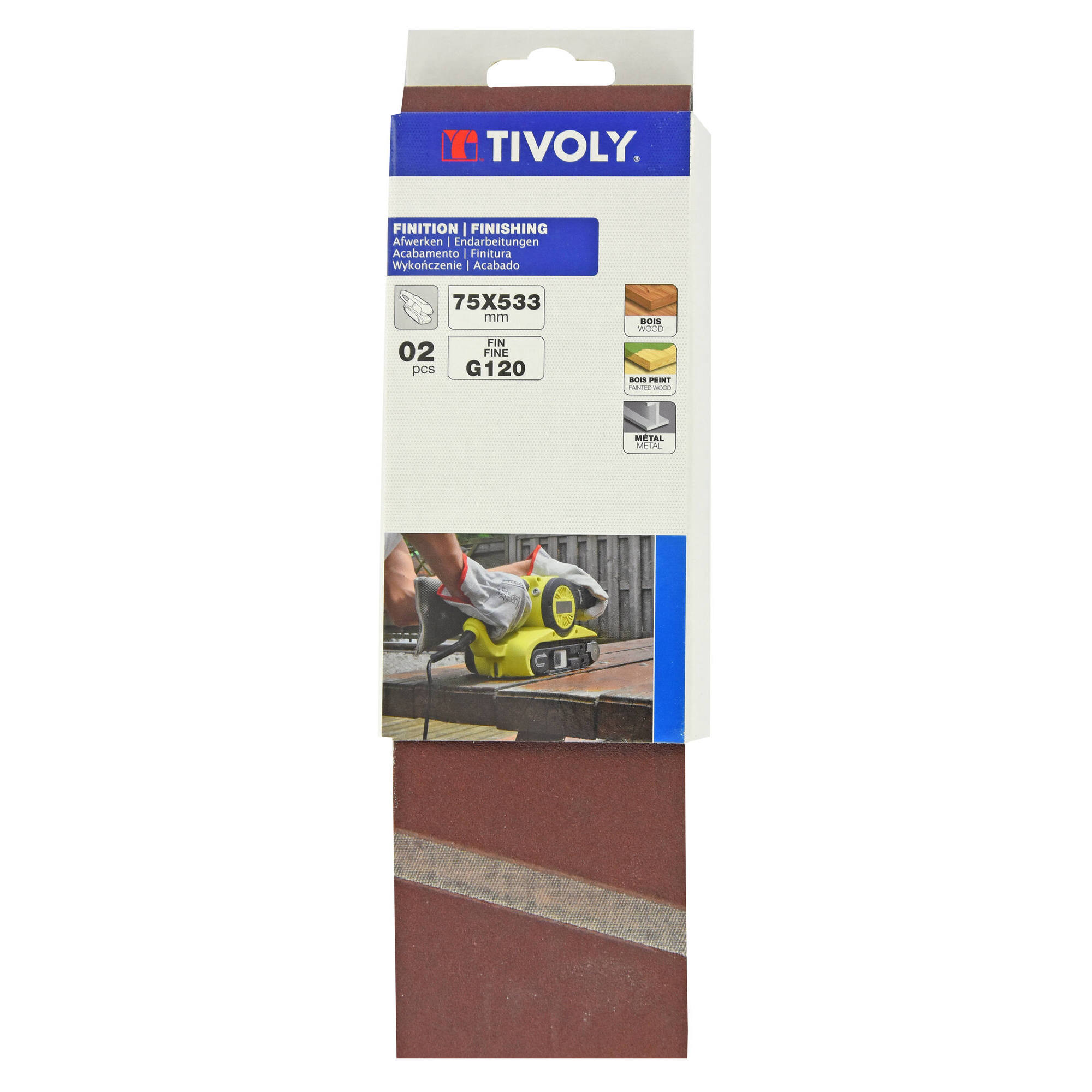 Lija de banda SIN FIN -75x533 mm -Para lijadora de Banda lima sin fin (Funda cartón) / Dim 75x533 / Gr : 50