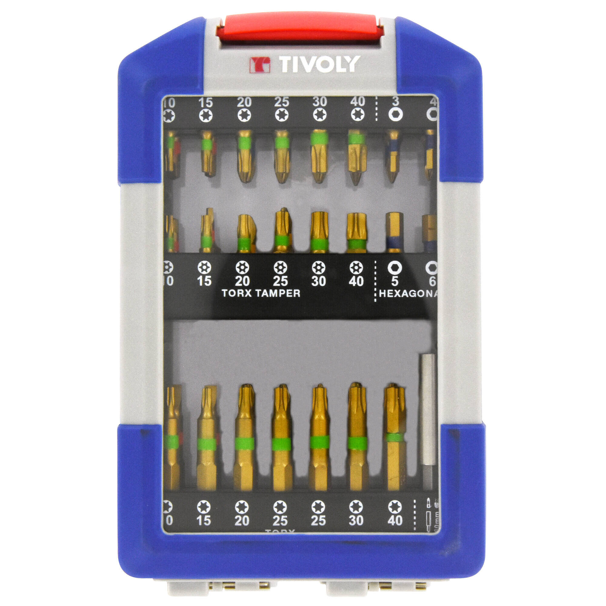 48 piezas -47 puntas torsión con recubrimiento TiN con anilla + 1 portapuntas magnético