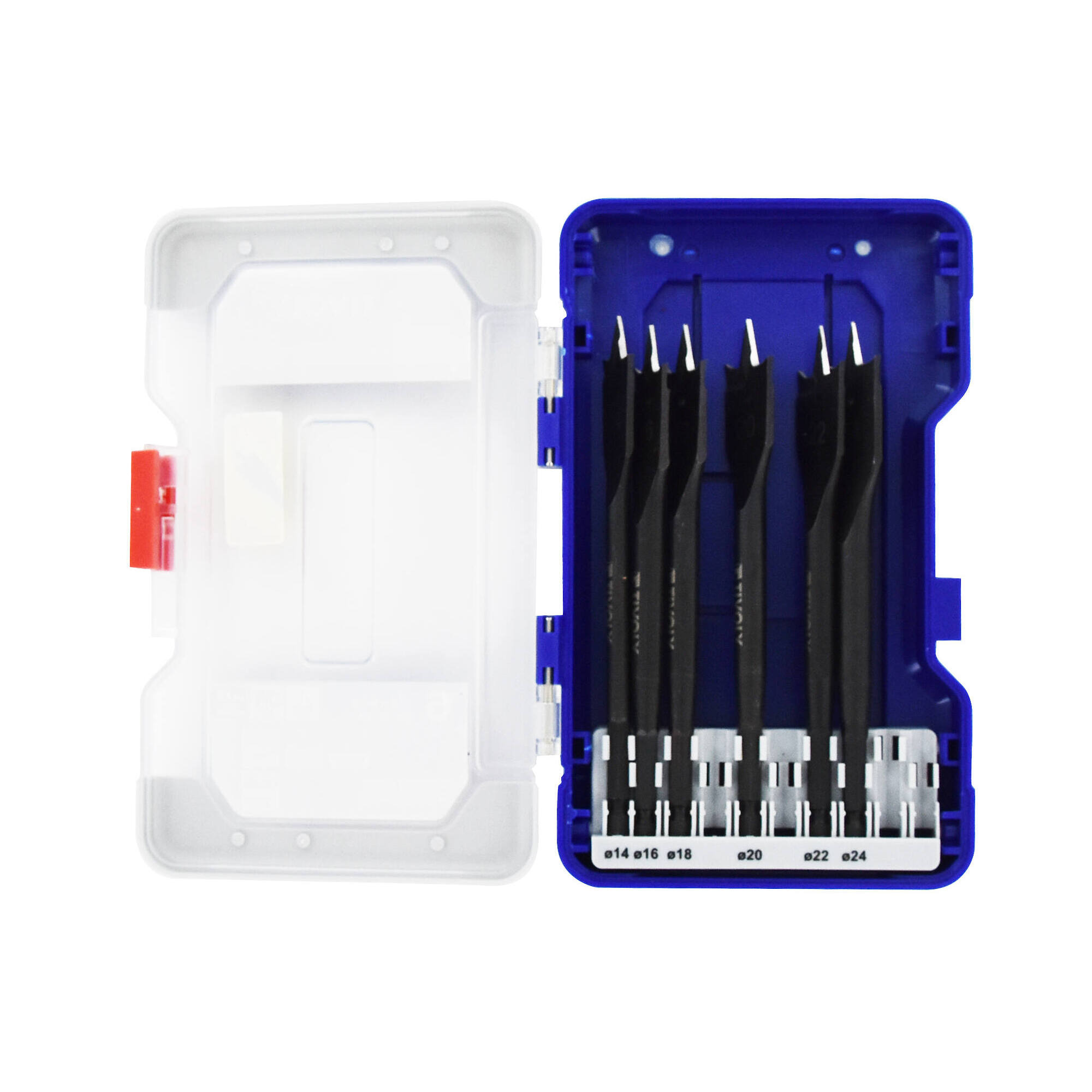 6 brocas planas para madera Ø 14 a 24 mm