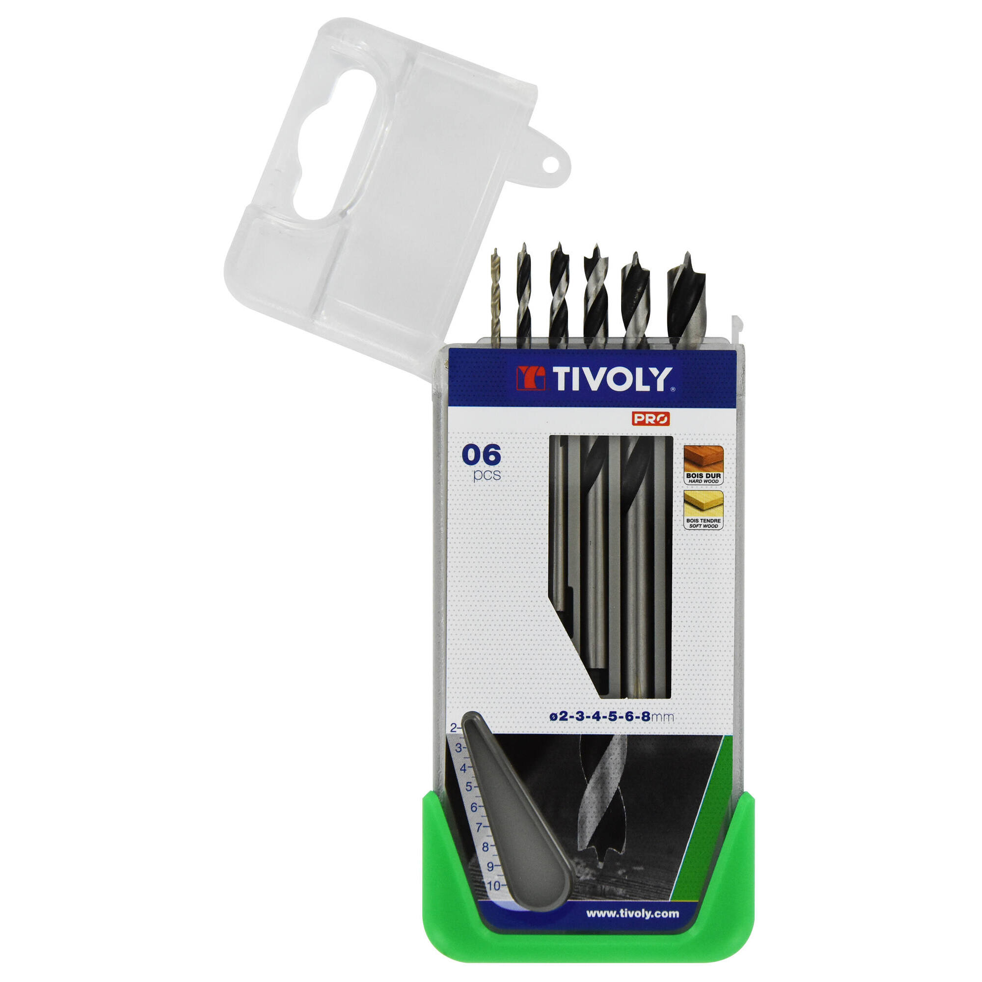 10804170005 - 6 brocas para madera 3 puntas Ø 2 a 8 mm