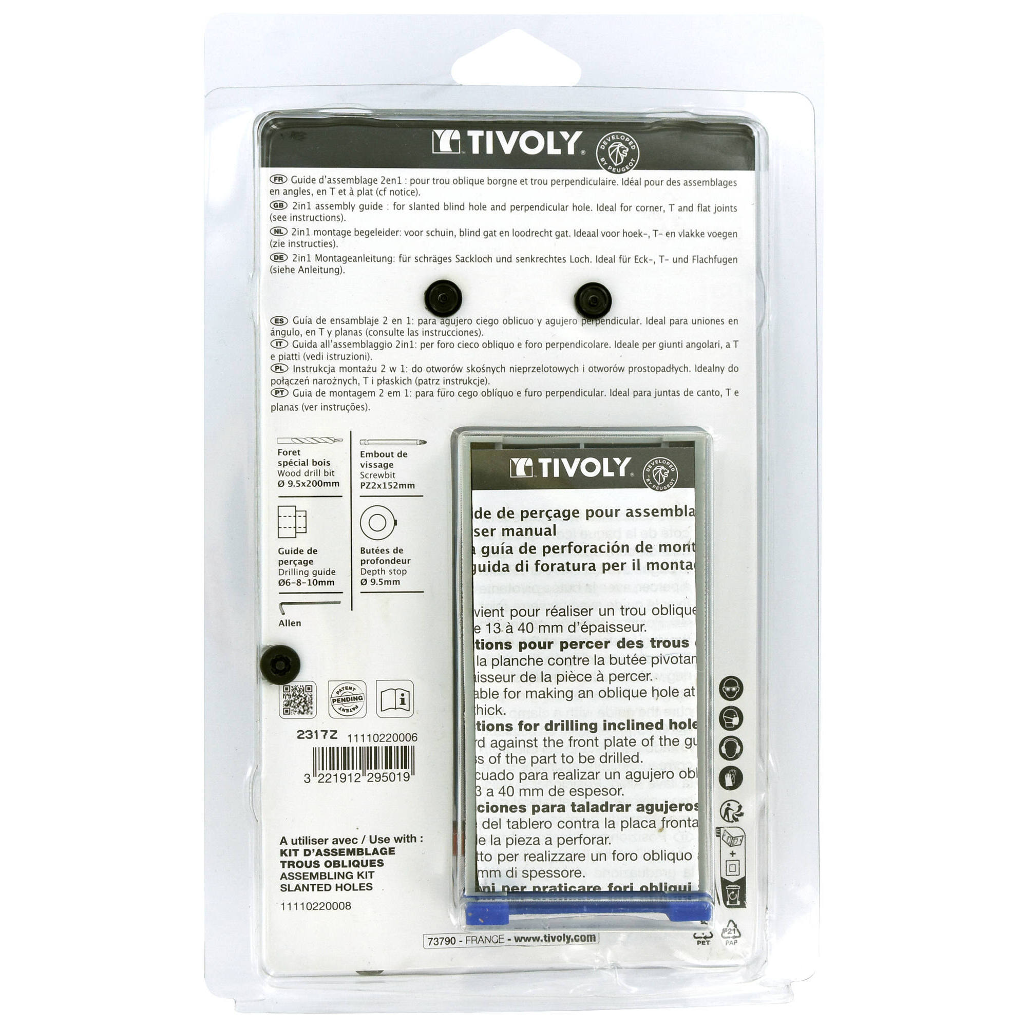 Guía para MONTAJE INVISIBLE + Broca Escalonada + Punta + Tope + Guías Ø6-8-10 MM