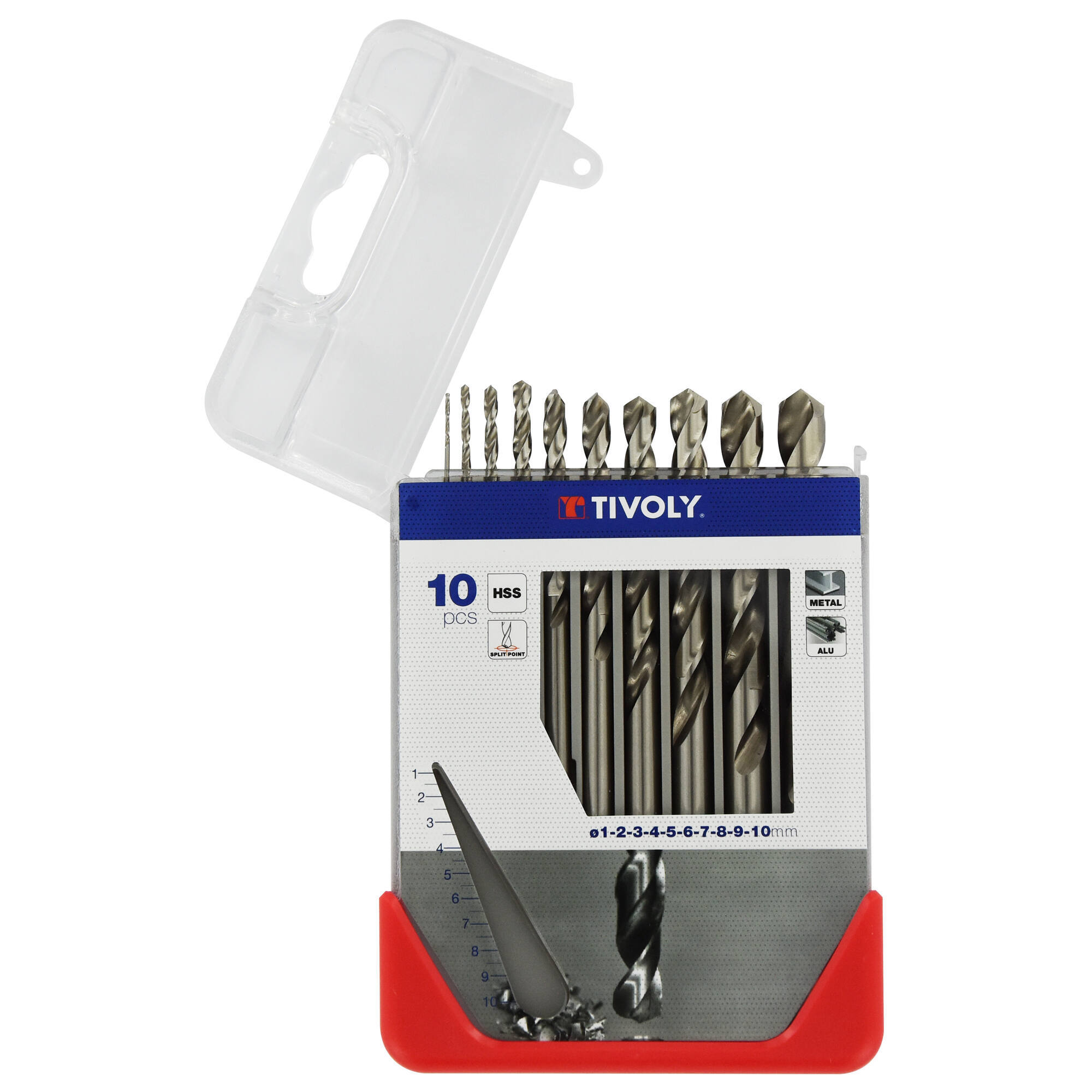 11437770004 - 10 brocas para metales HSS rectificadas, punta en cruz Ø 1 a 10 mm