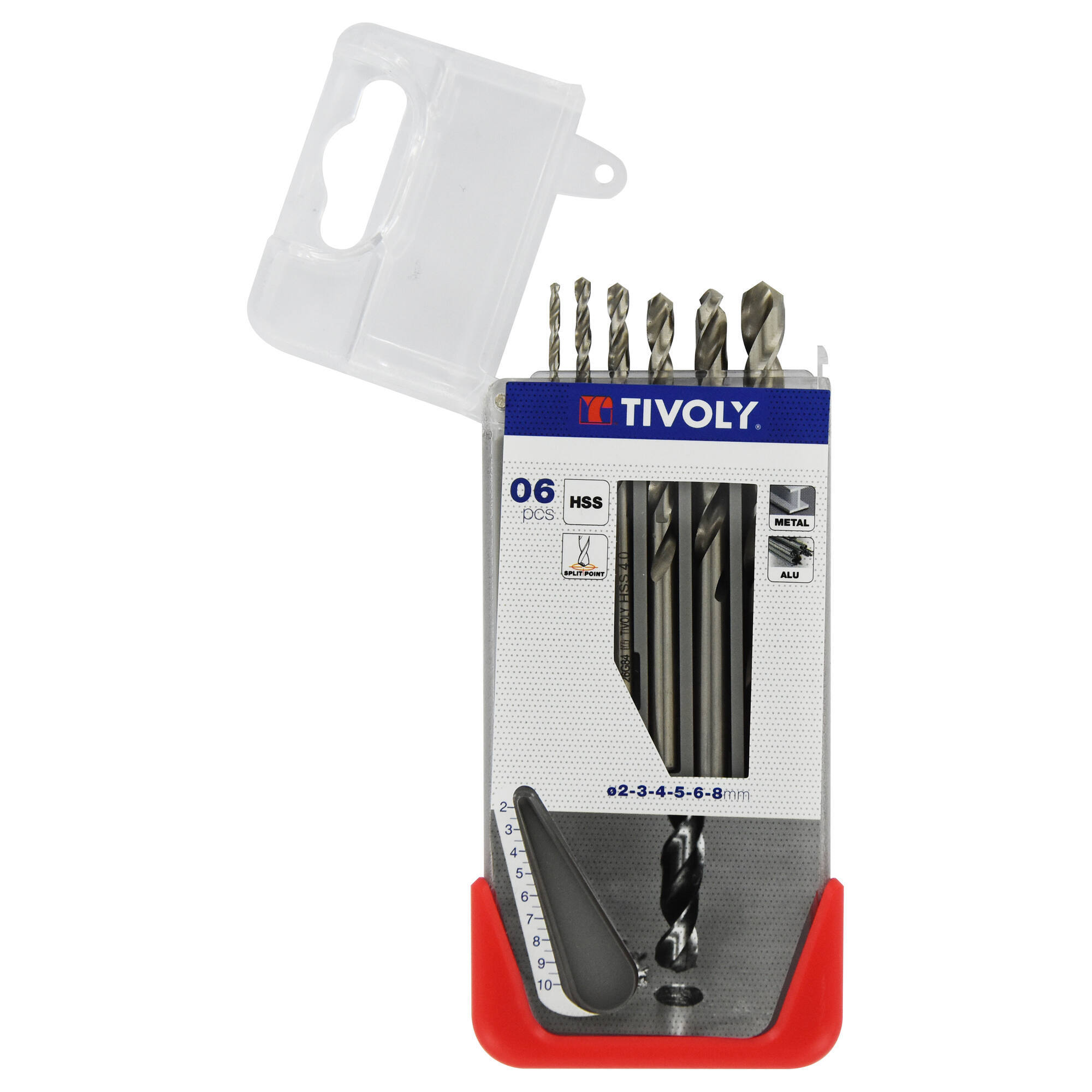 11437770005 - 6 brocas para metales HSS rectificadas punta en cruz Ø 2 a 8 mm