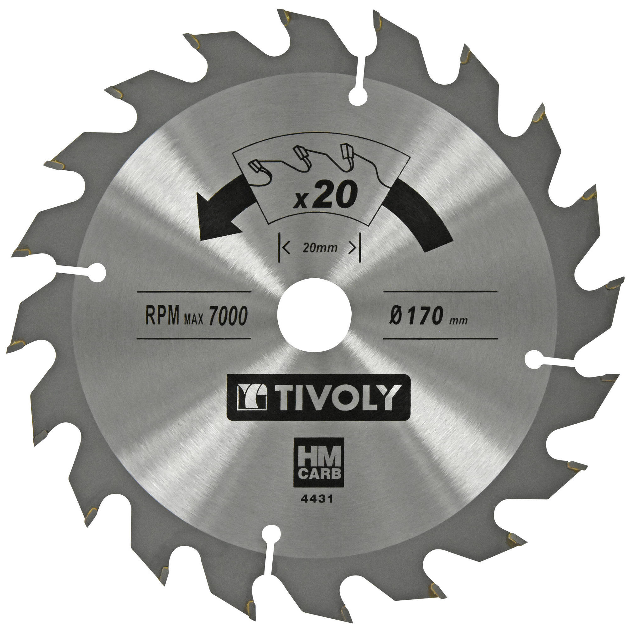 Ø: 170 x Ø2: 20 x Z: 20 / Hoja de sierra circular -Despiece -Para madera y yeso -Uso en sierra portátil (Funda cartón)