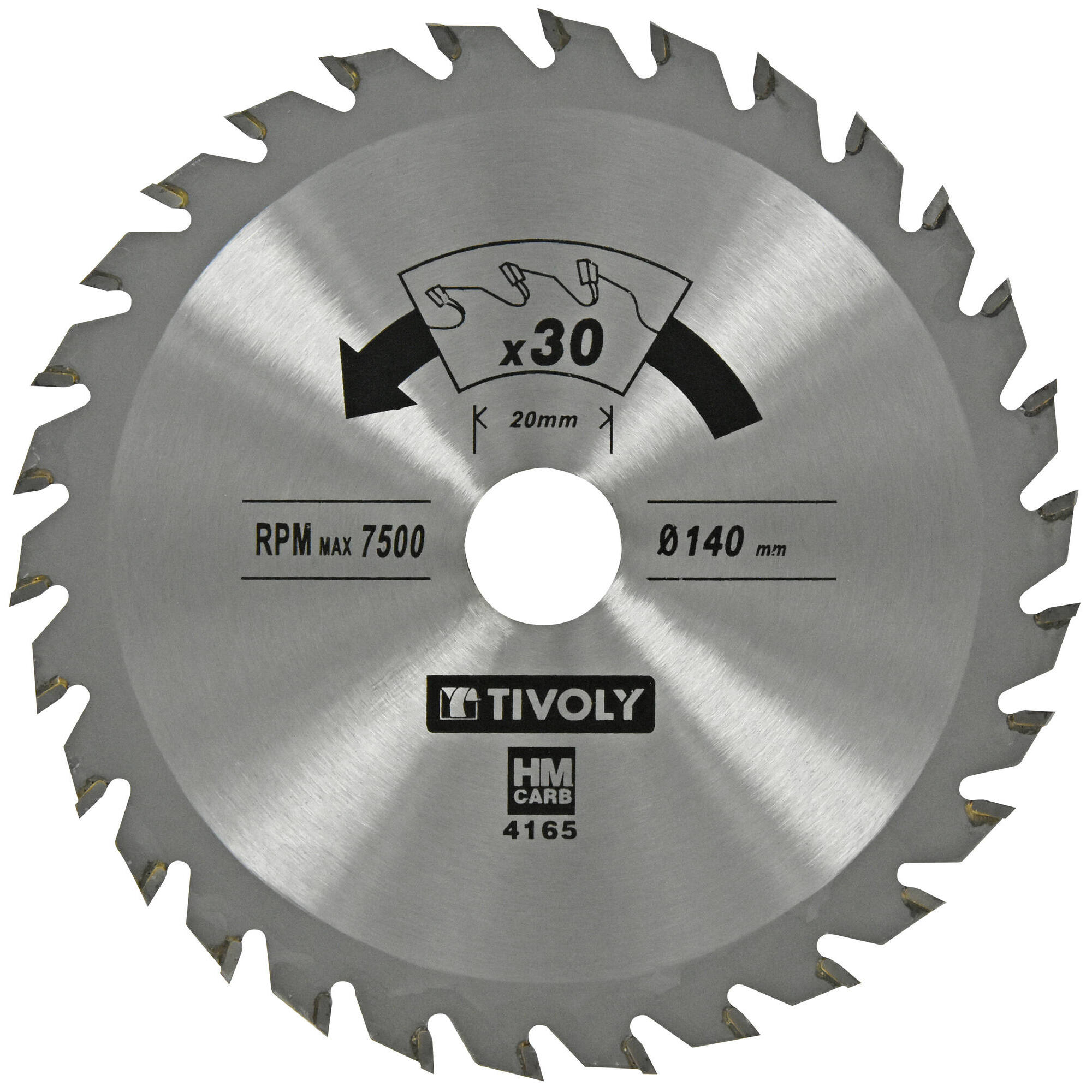 Ø: 140 x Ø2: 20 x Z: 30 / Hojas de sierra circular -Acabado -Para madera dura, estratificada y parqué -Uso en sierra portátil (Funda cartón)
