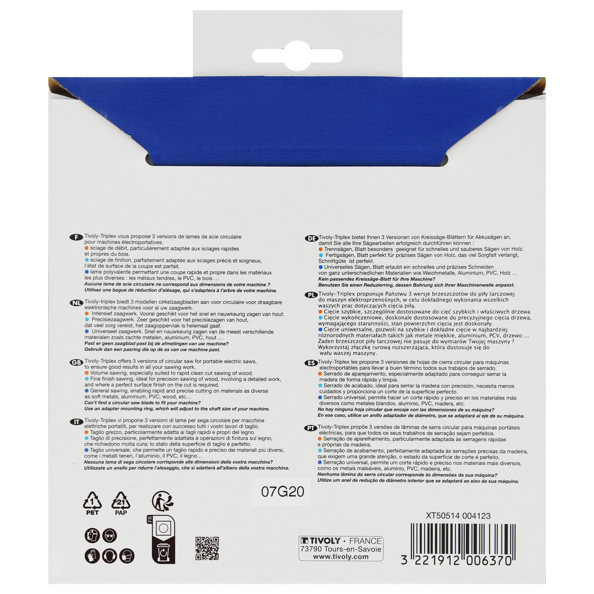 Ø: 160 x Ø2: 30 x Z: 20 / Hoja de sierra circular -Despiece -Para madera y yeso -Uso en sierra portátil (Funda cartón)