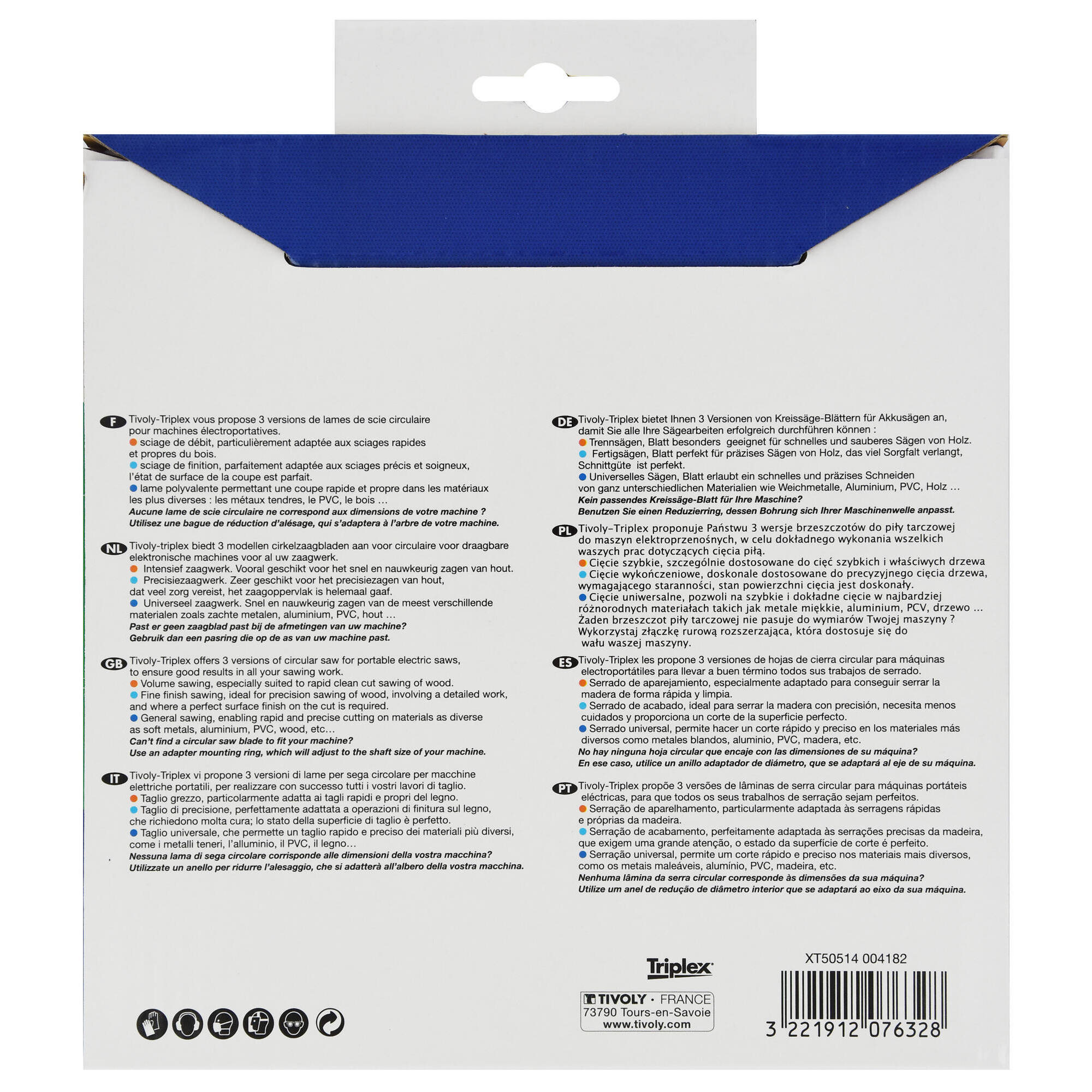 Ø: 190 x Ø2: 16 x Z: 24 / Hoja de sierra circular -Despiece -Para madera y yeso -Uso en sierra portátil (Funda cartón)