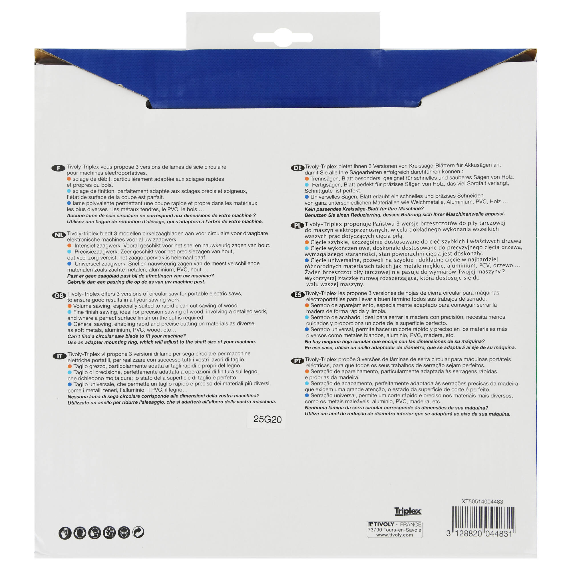 Ø: 250 x Ø2: 30 x Z: 80 / Hoja de sierra circular -Acabado -Para madera dura, estratificada y parqué -Uso en sierra de mesa (Funda cartón)