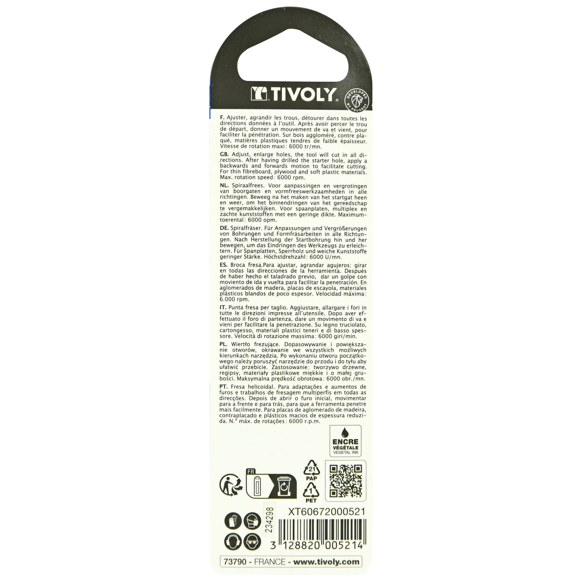 Broca recortadora Ø6 mm