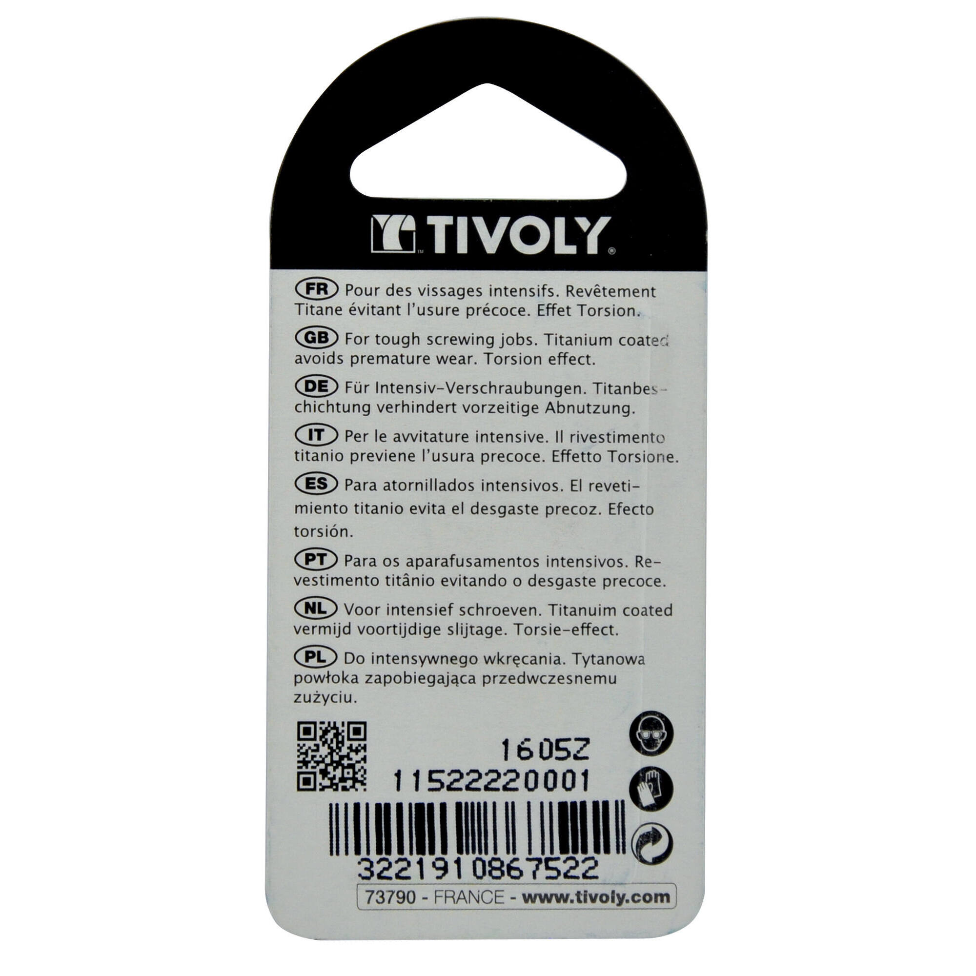 Punta de atornillar -Torsión TiN -Para tornillo Pozidriv (Blíster) N°: N1-2-3 / L: 25